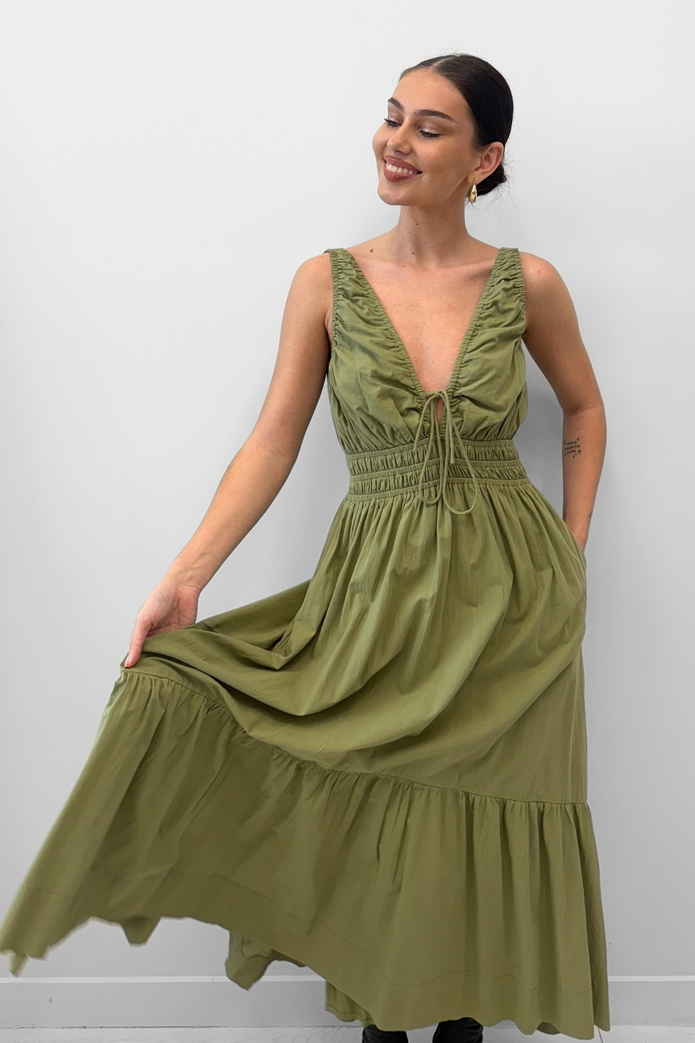 Midnight Whispers Dress -  Crispy Moss