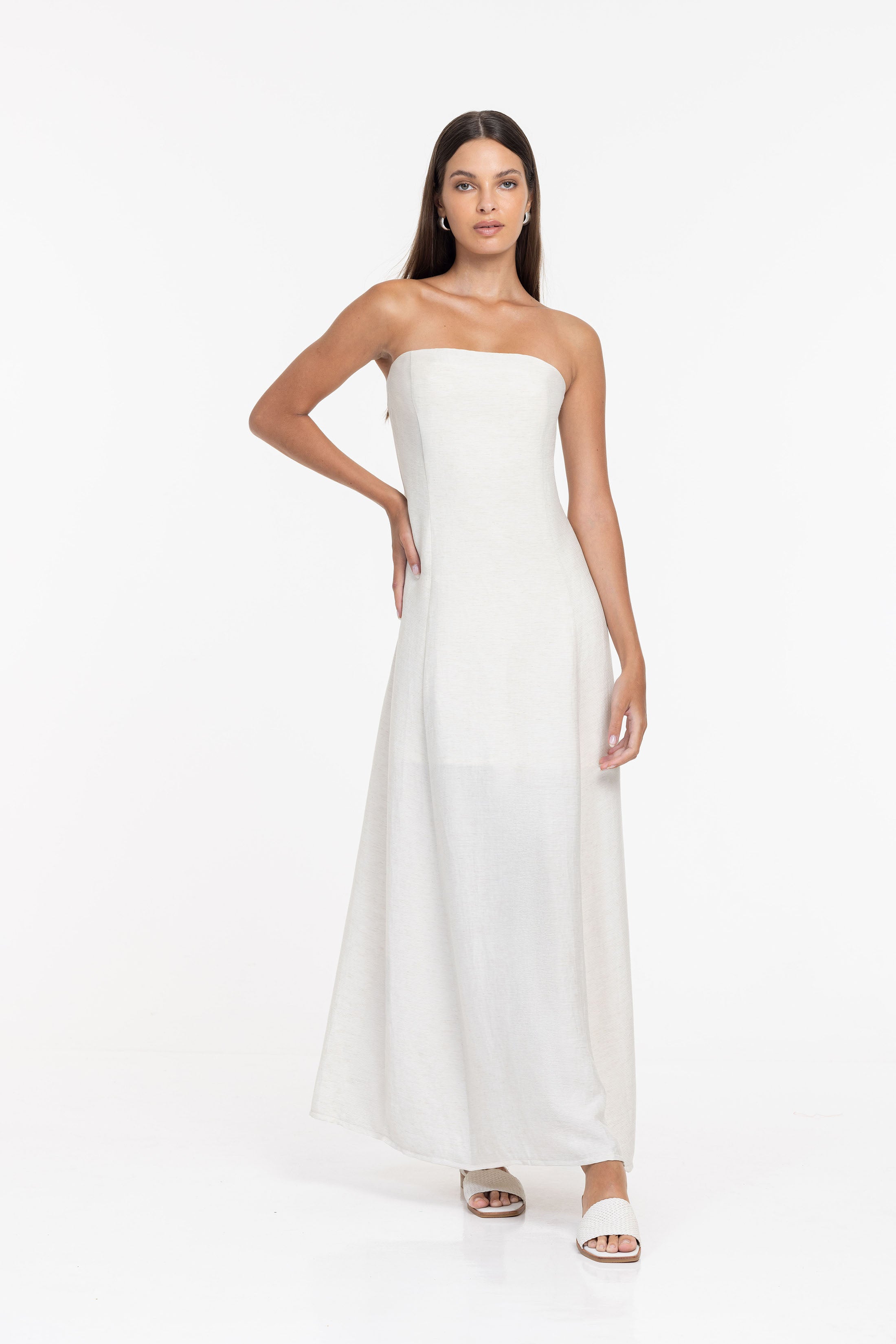 Moore Bandeau Dress - Natural - PRE-ORDER