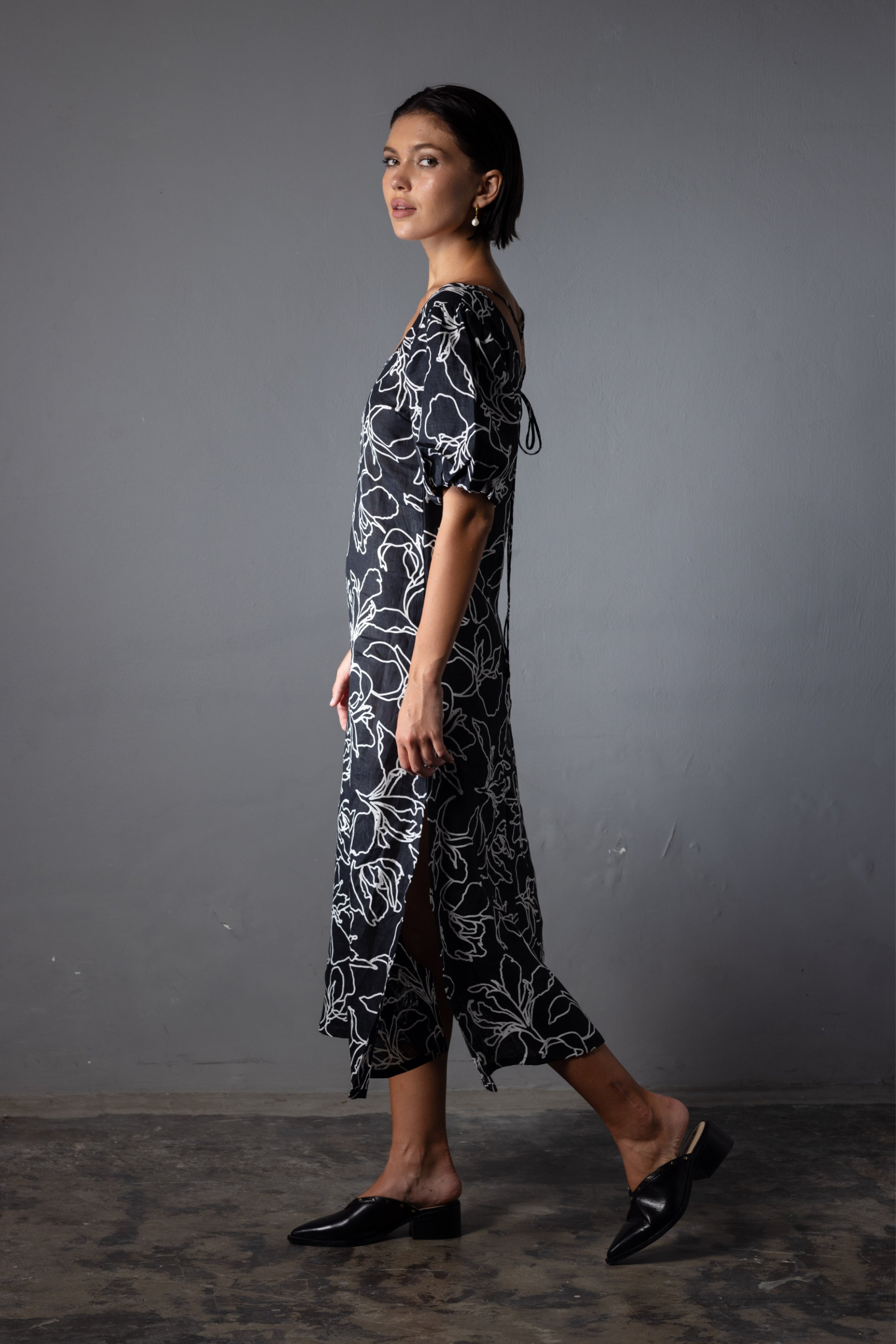 North West Dress - Exclusive Black/Ivory Print