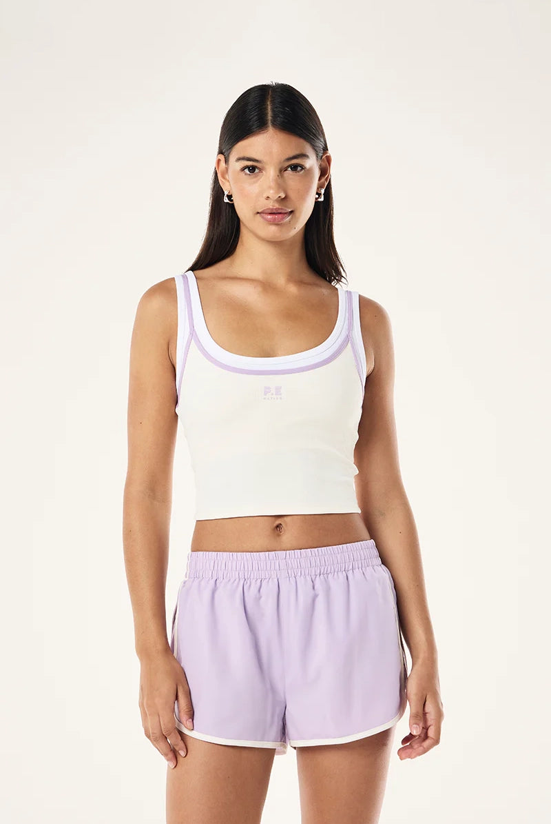 P.E Nation - Forward Tank - Whisper White/Violet Crush