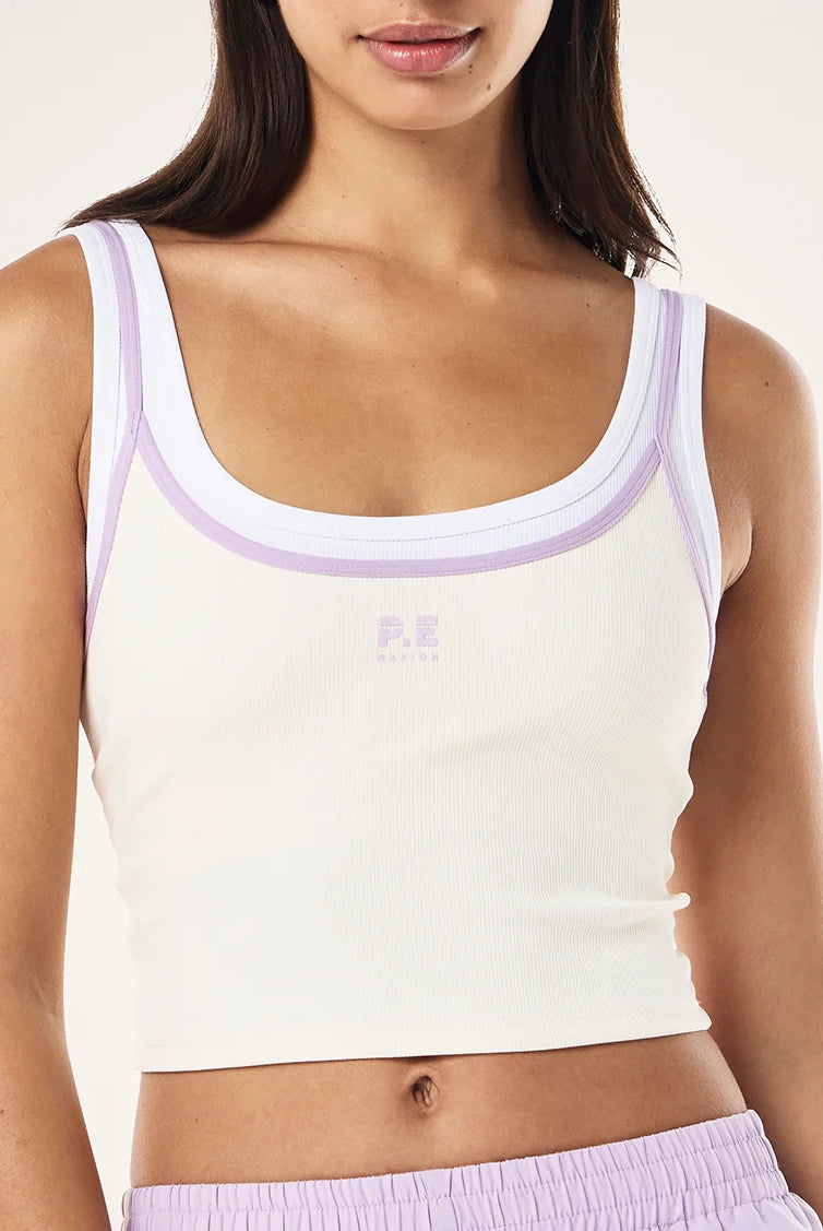 P.E Nation - Forward Tank - Whisper White/Violet Crush