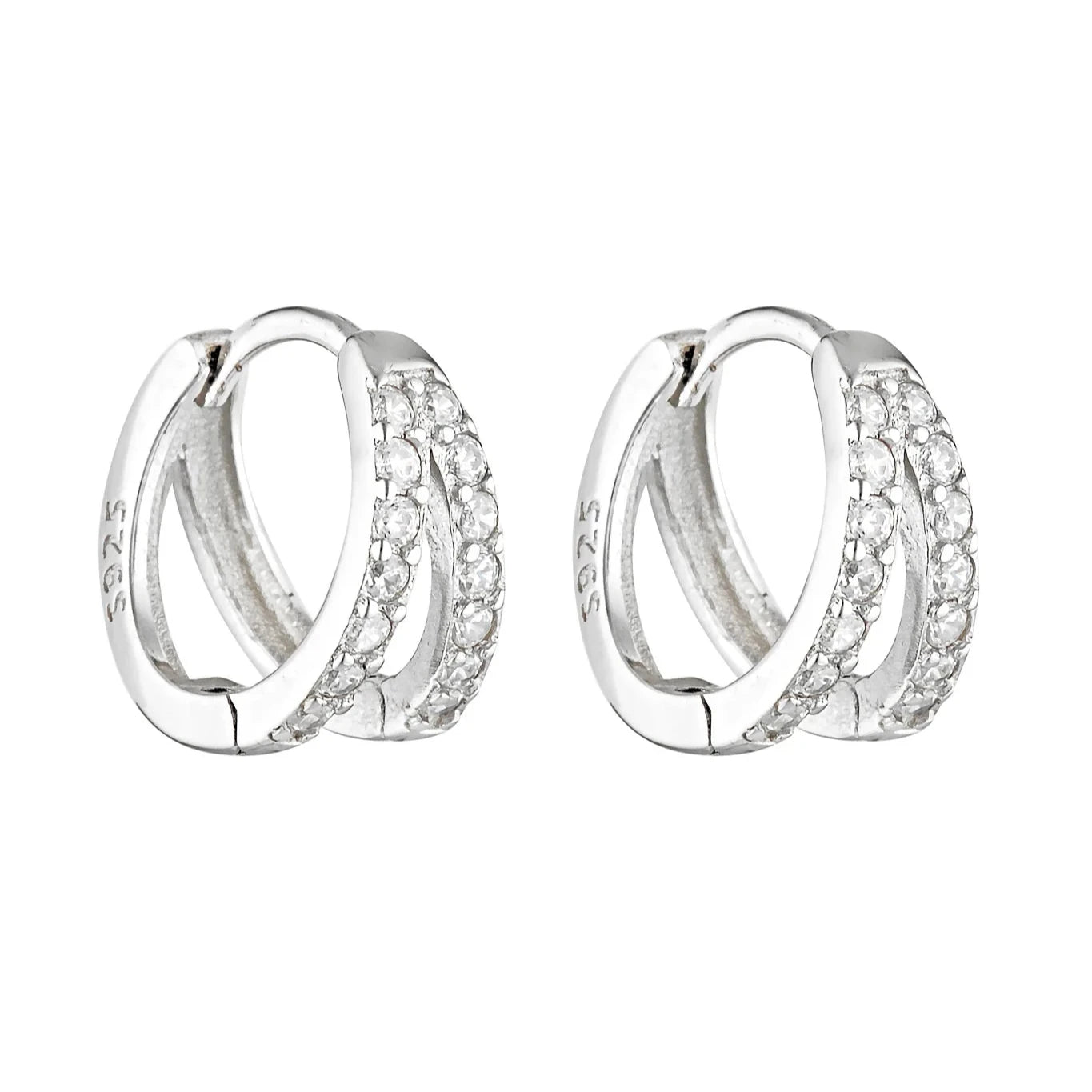 Porter Jewellery - Double Angel Huggies - Silver