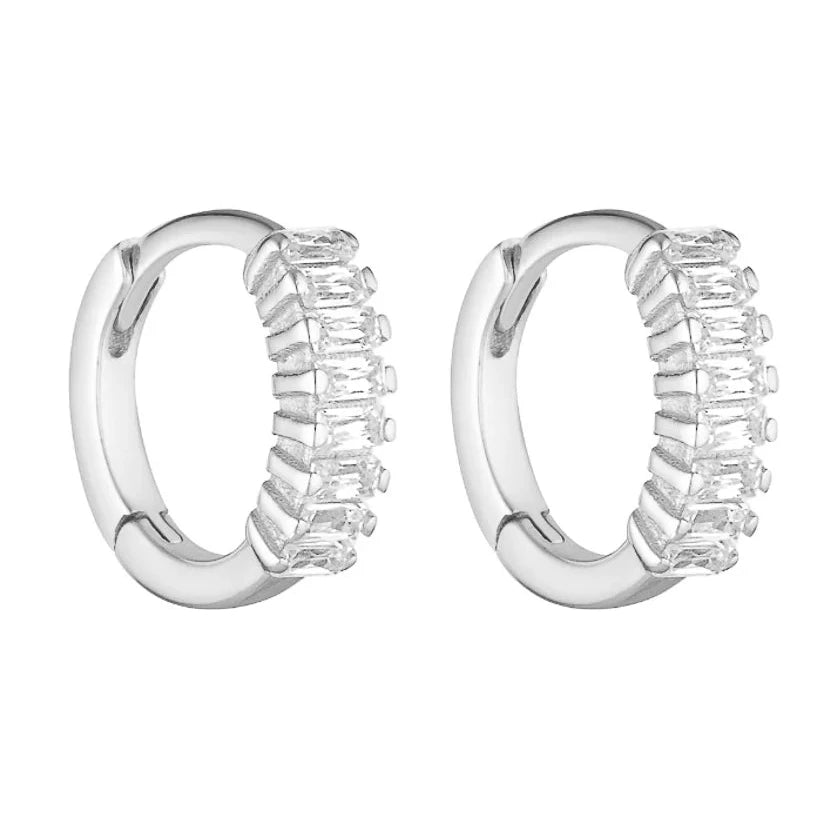 Porter Jewellery - Gemini Huggies - Sterling/Clear