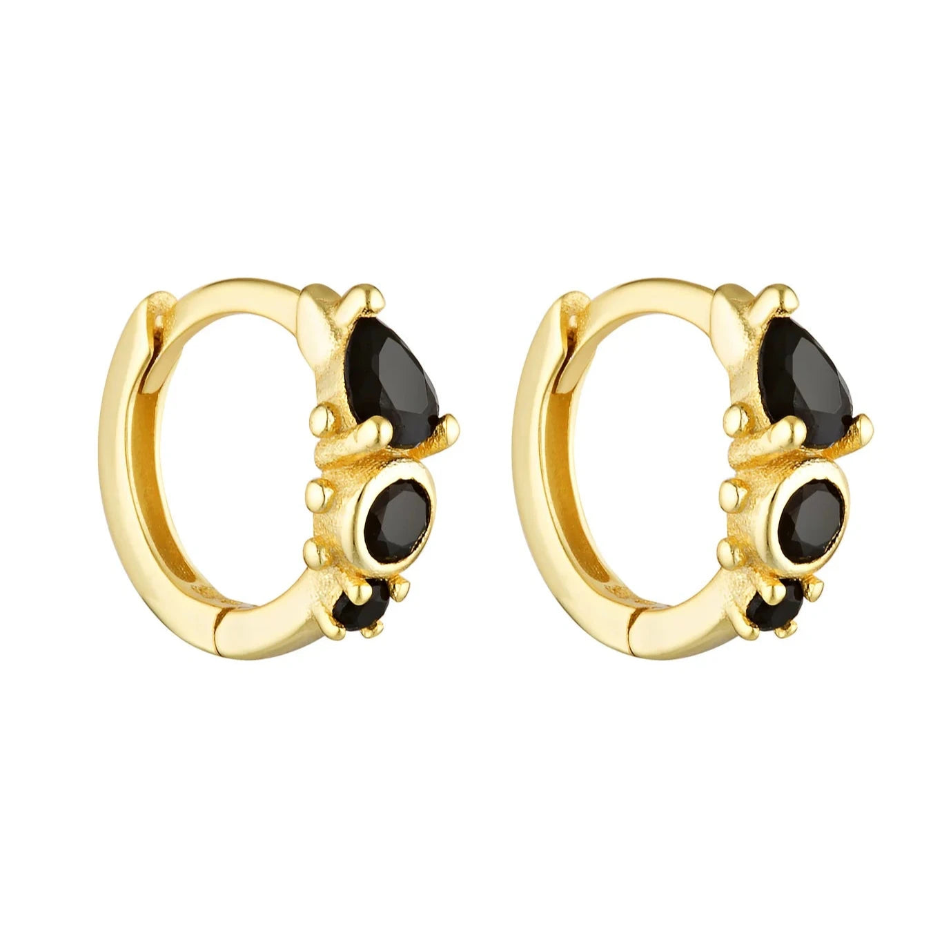 Porter Jewellery - Heirloom Huggies - Gold/Onyx