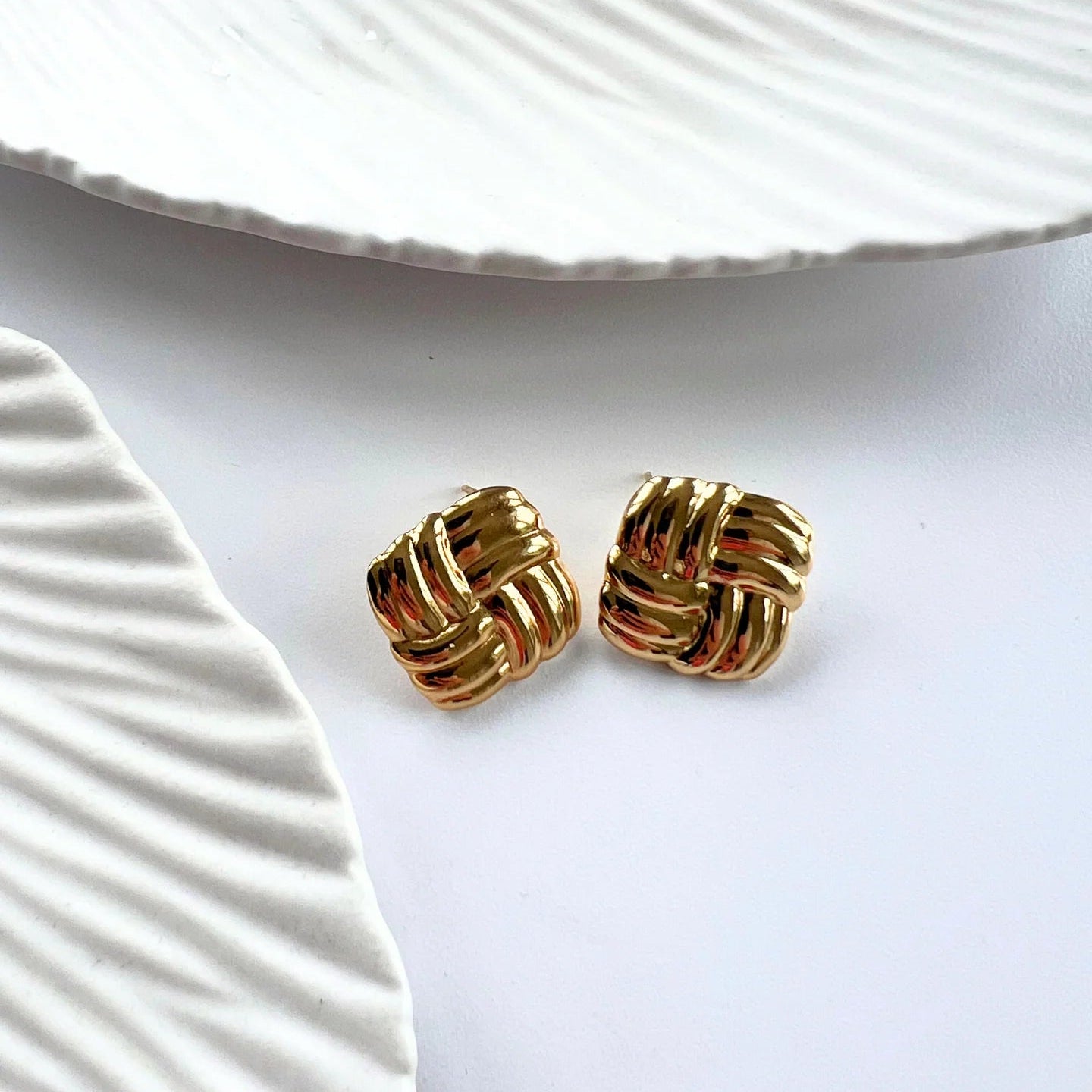 Castel & Co - Quilted Earrings - Gold