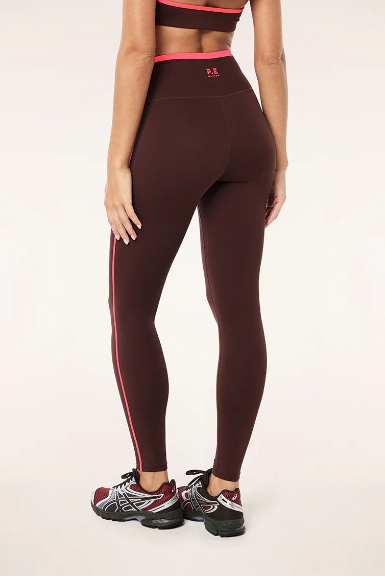P.E Nation - Radar Full Length Leggings - Mahogany/Diva Pink