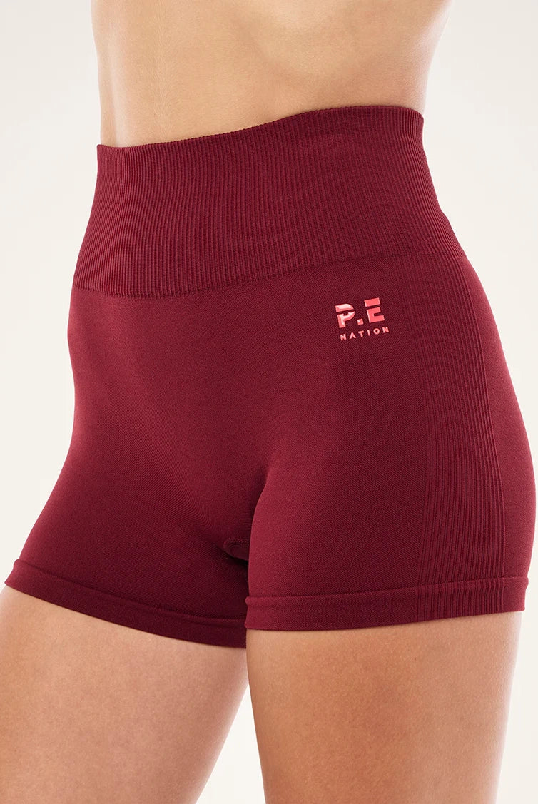 P.E Nation - Restore Seamless 2.5 Inch Bike Short - Cabernet & Strawberry
