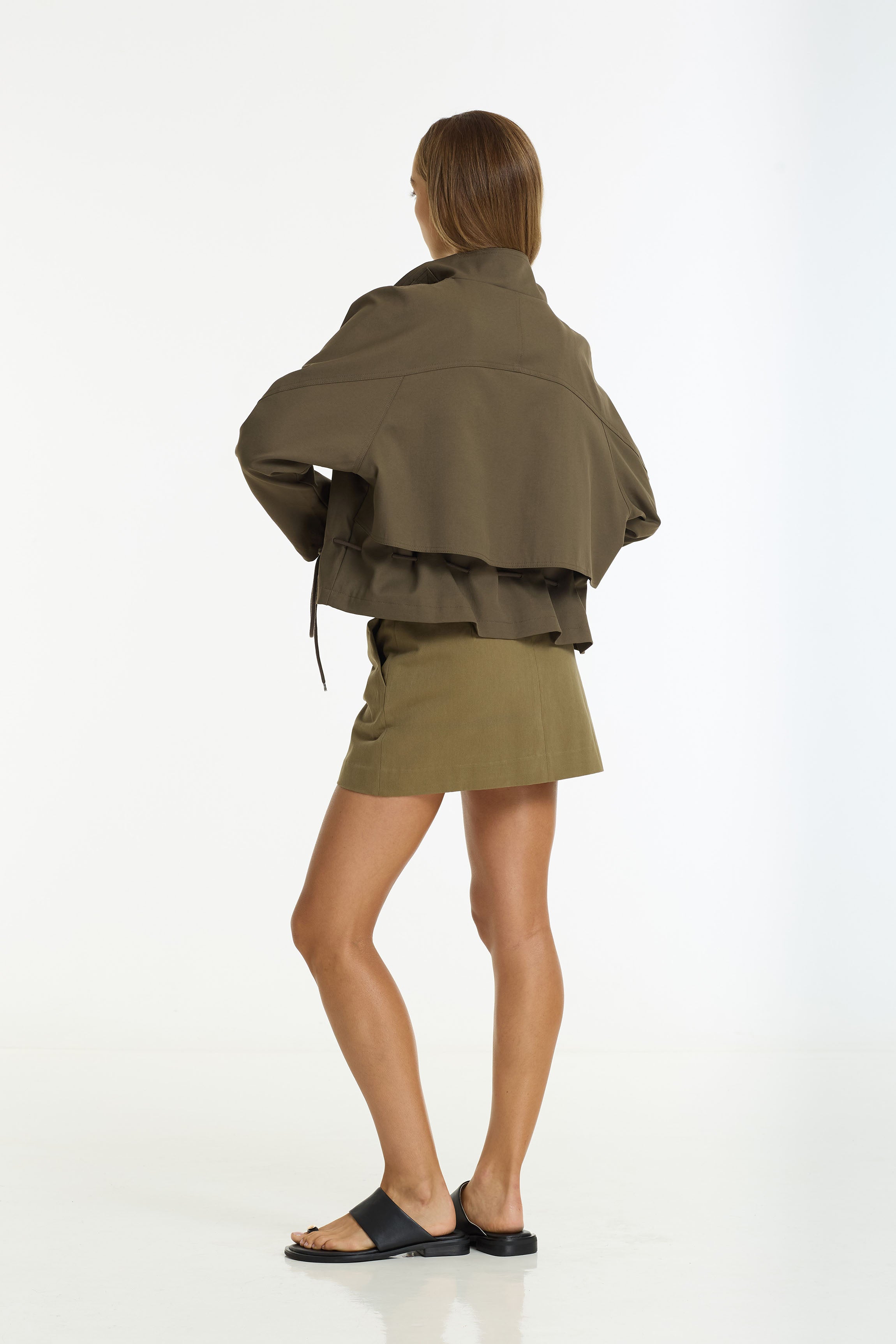 Rhodes Cropped Utility Jacket | Dark Khaki | PRE-ORDER