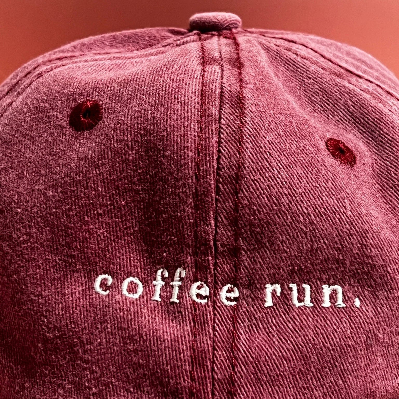 Rhodin - Baseball Cap - Burgundy - Coffee Run Logo