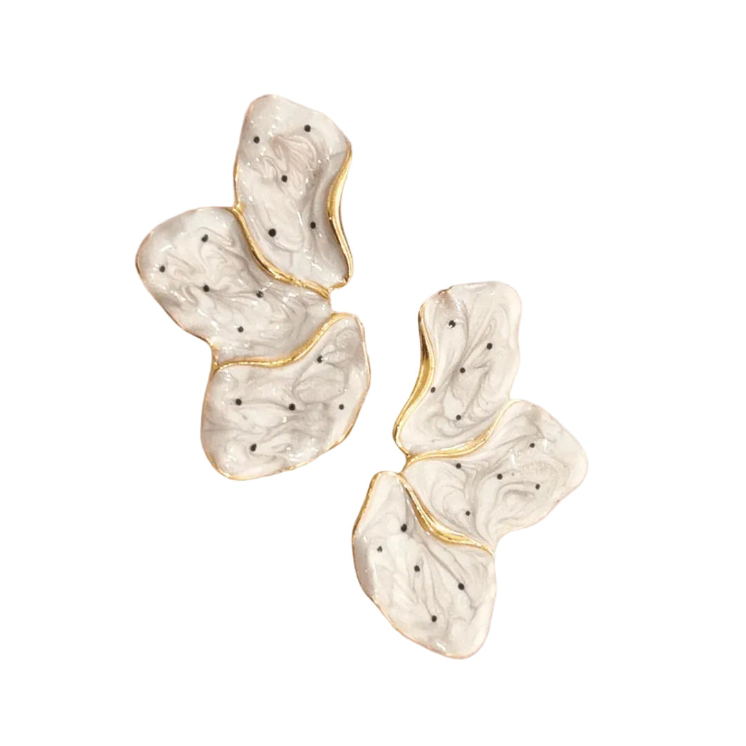 Rhodin - Polka Dot Flower Earrings