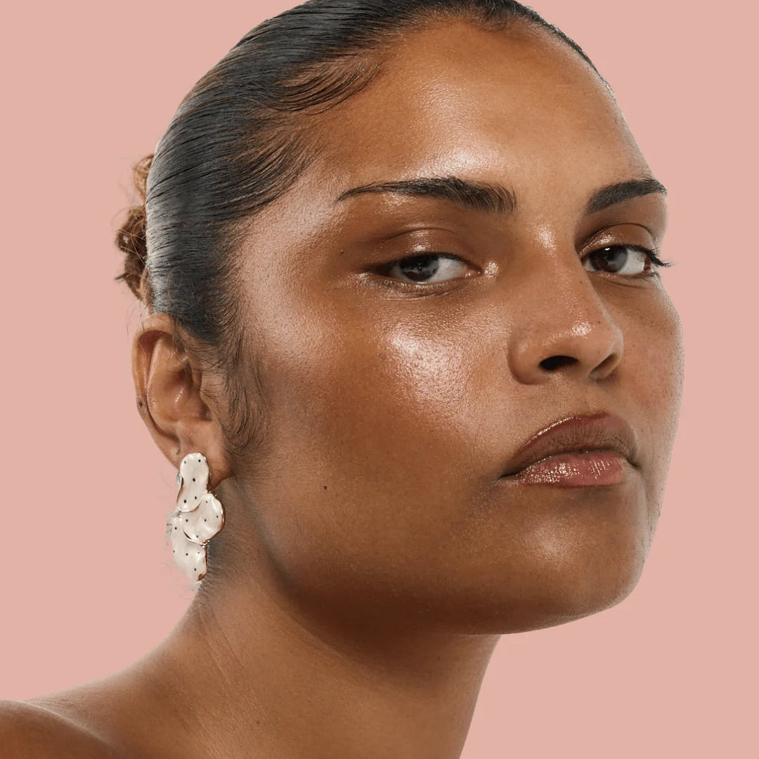 Rhodin - Polka Dot Flower Earrings