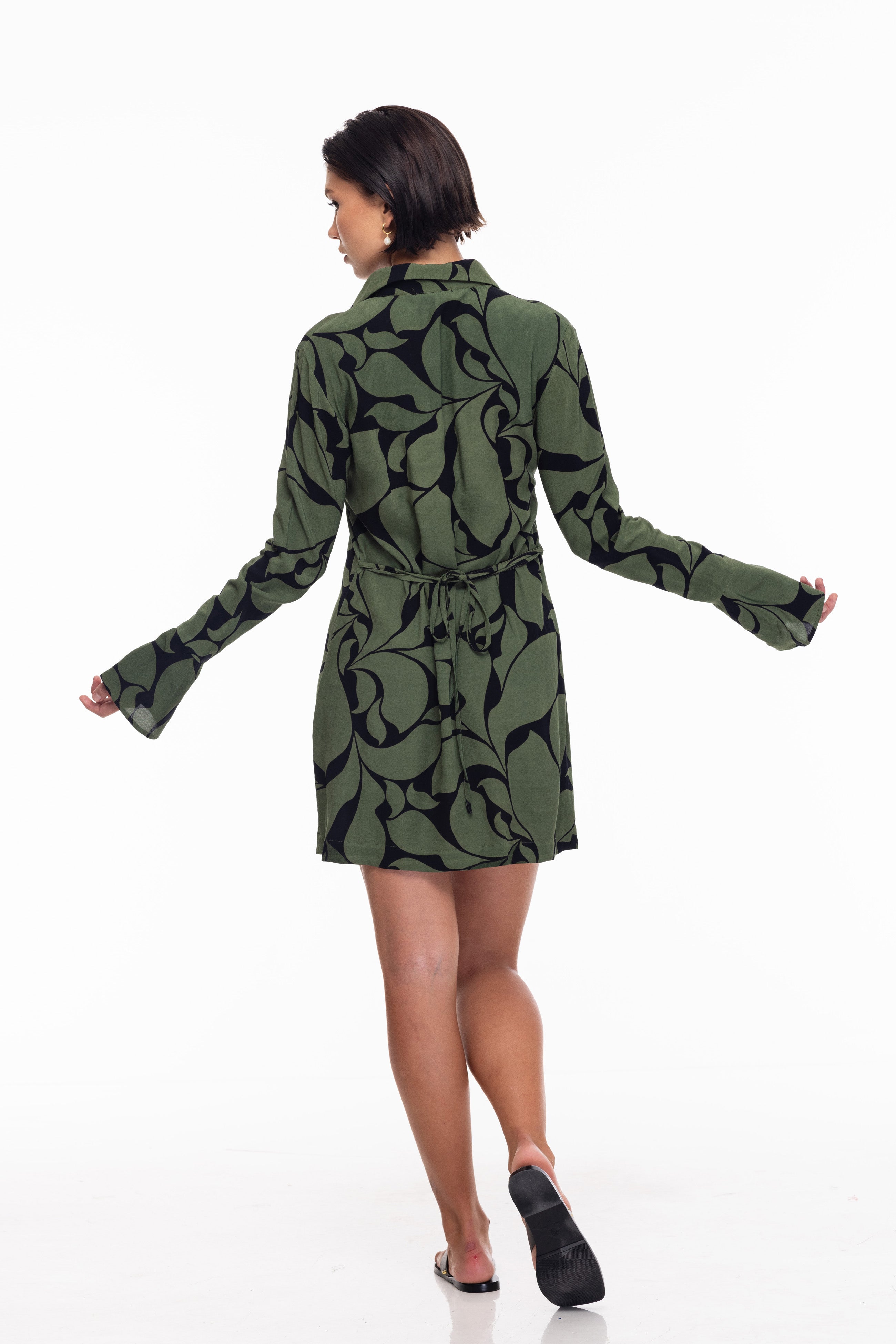 Rosalie Dress - Black/Golden Forest Floral Print