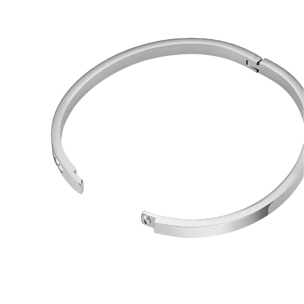 Rosefield - Channel Set Crystal Bangle - Silver