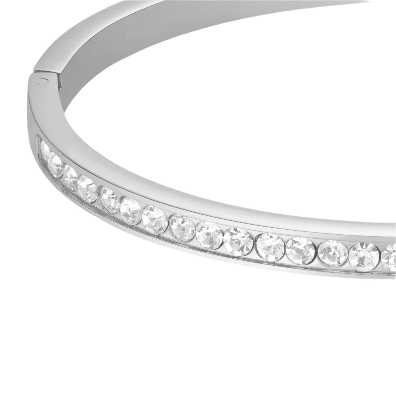 Rosefield - Channel Set Crystal Bangle - Silver