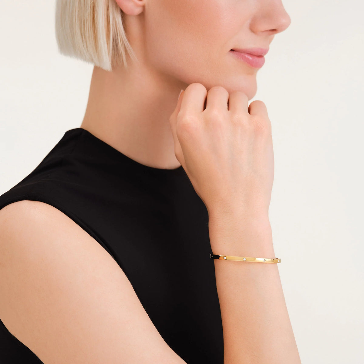 Rosefield Crystal Bangle | Gold