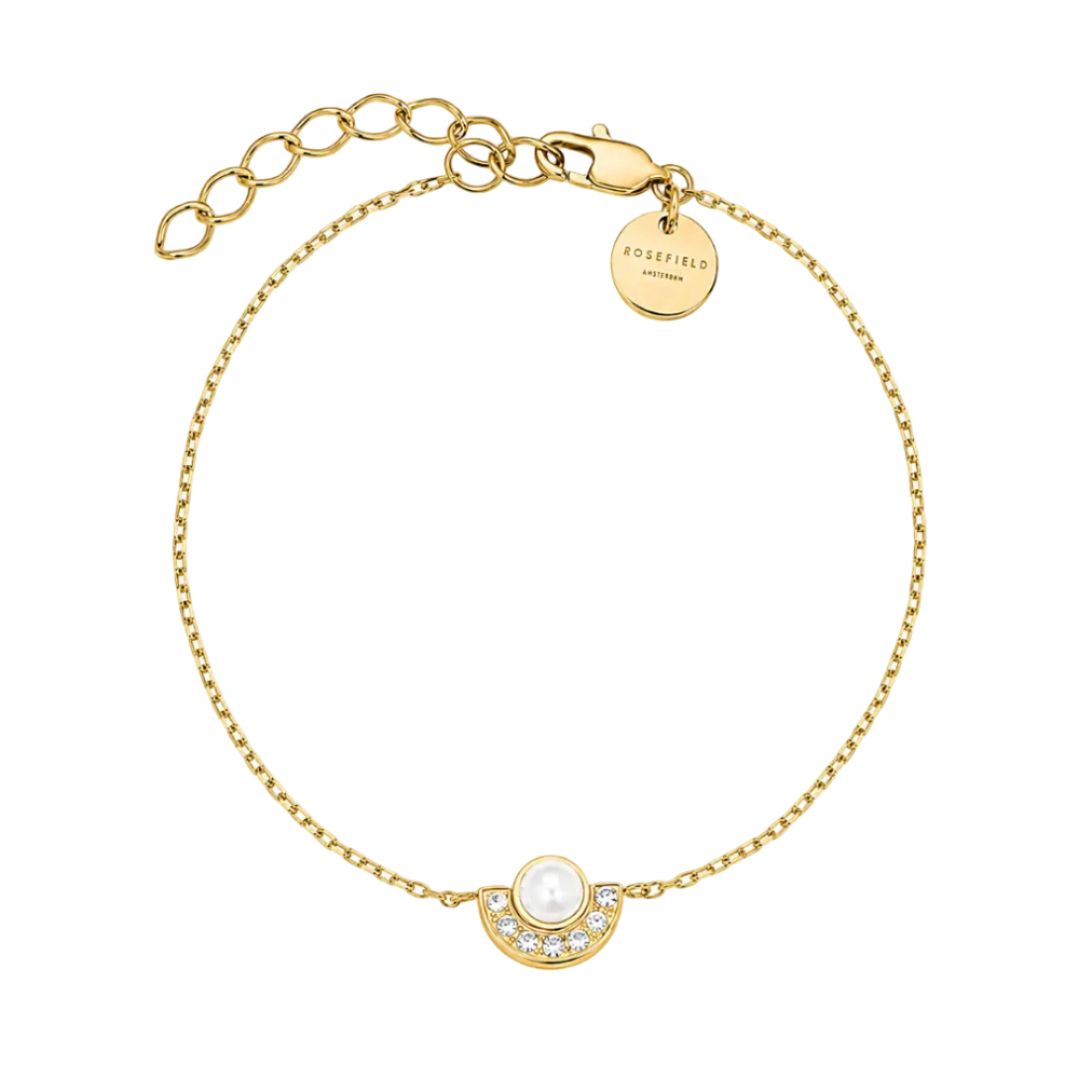 Rosefield - Modern Pearl Circle Bracelet - Gold