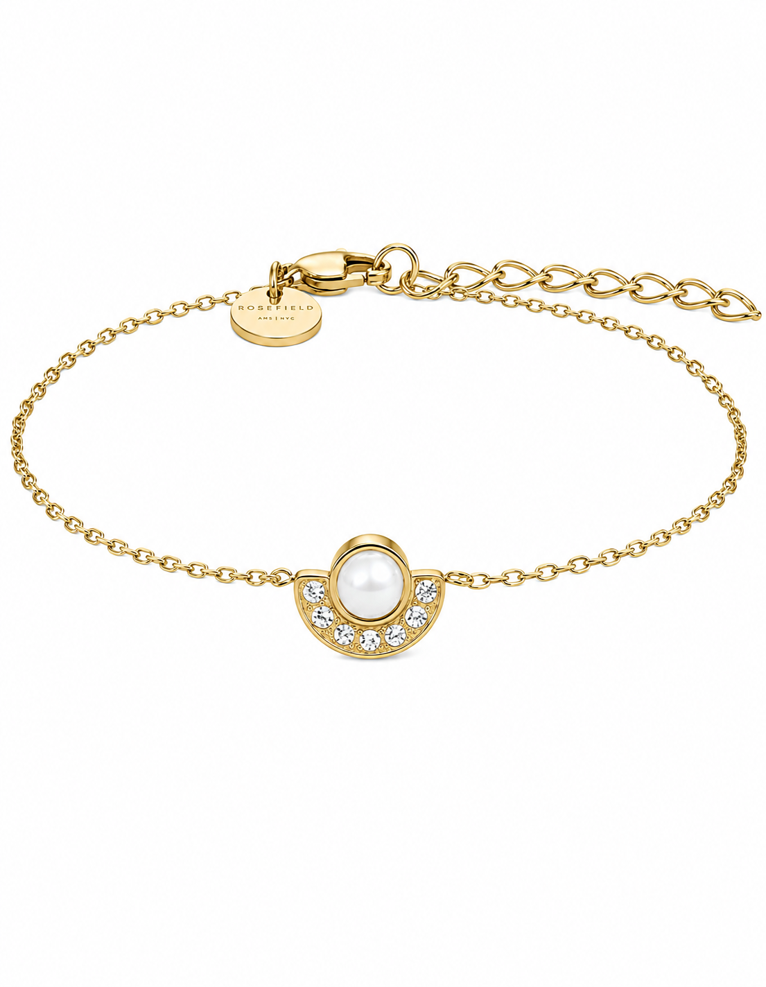 Rosefield - Modern Pearl Circle Bracelet - Gold