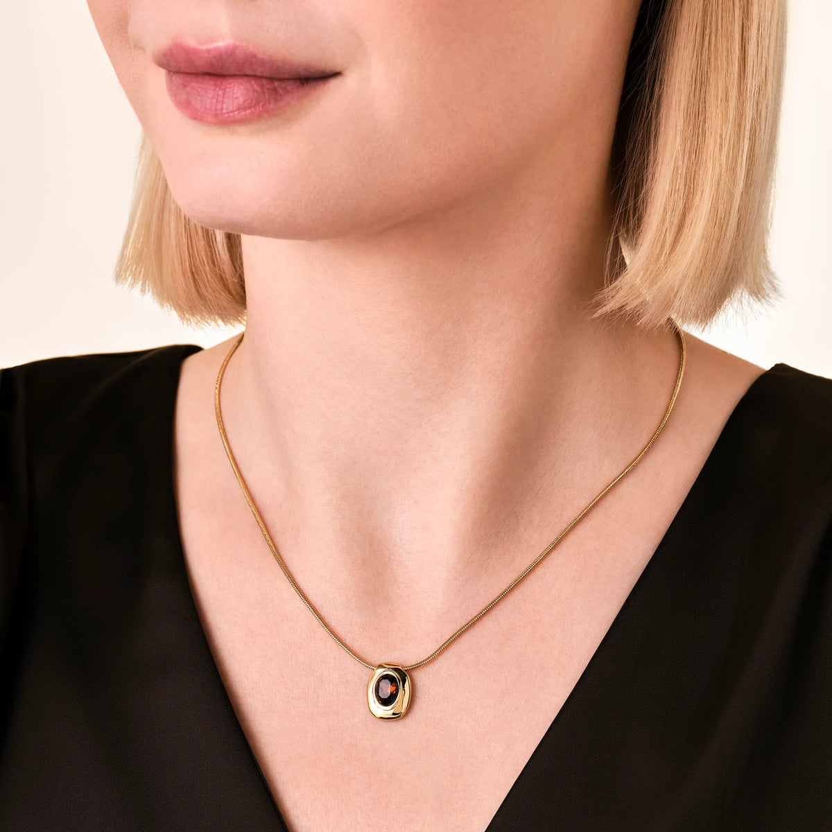 Rosefield - Molten Brown Pendant Necklace - Gold