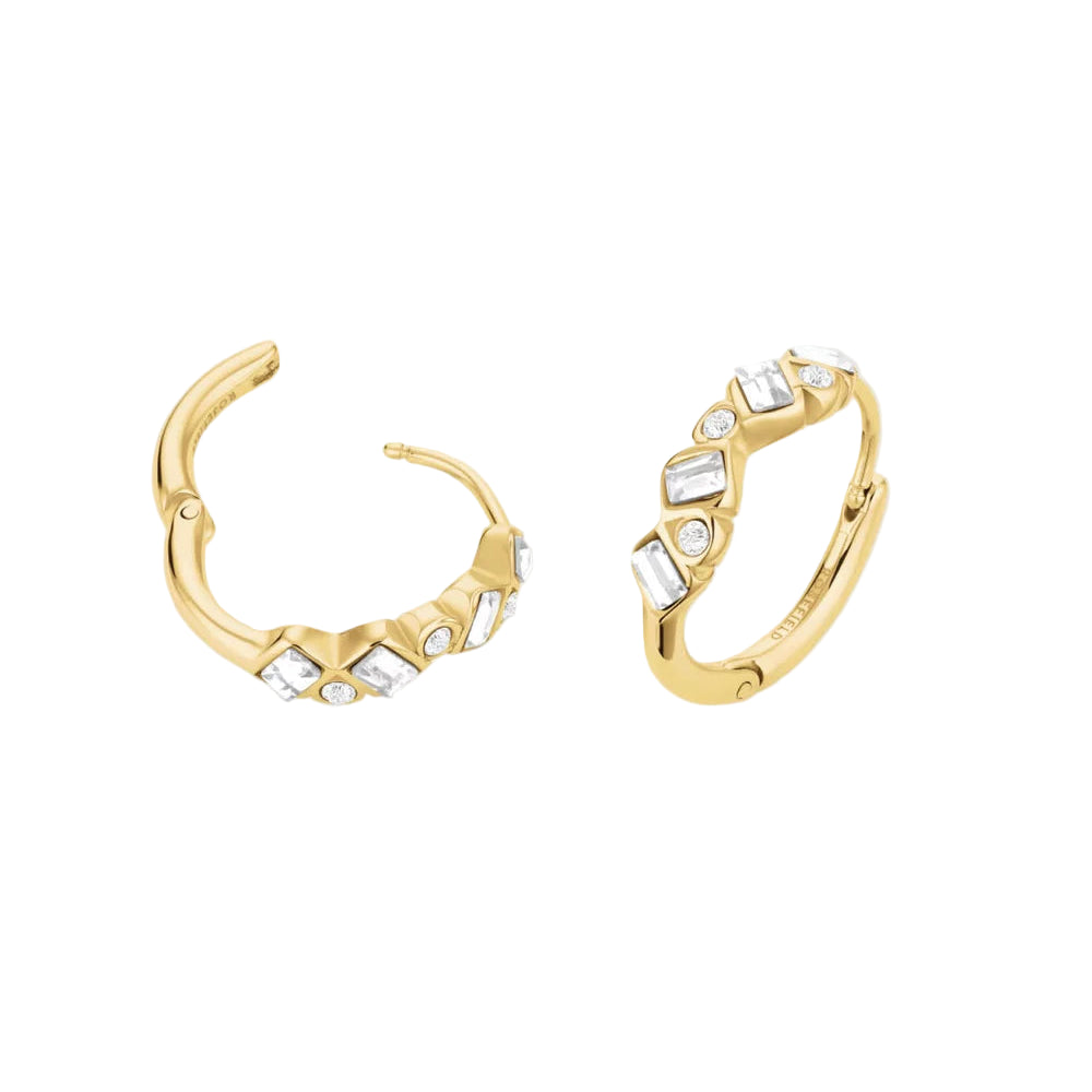 Rosefield - Playful Crystal Bag Hoops - Gold