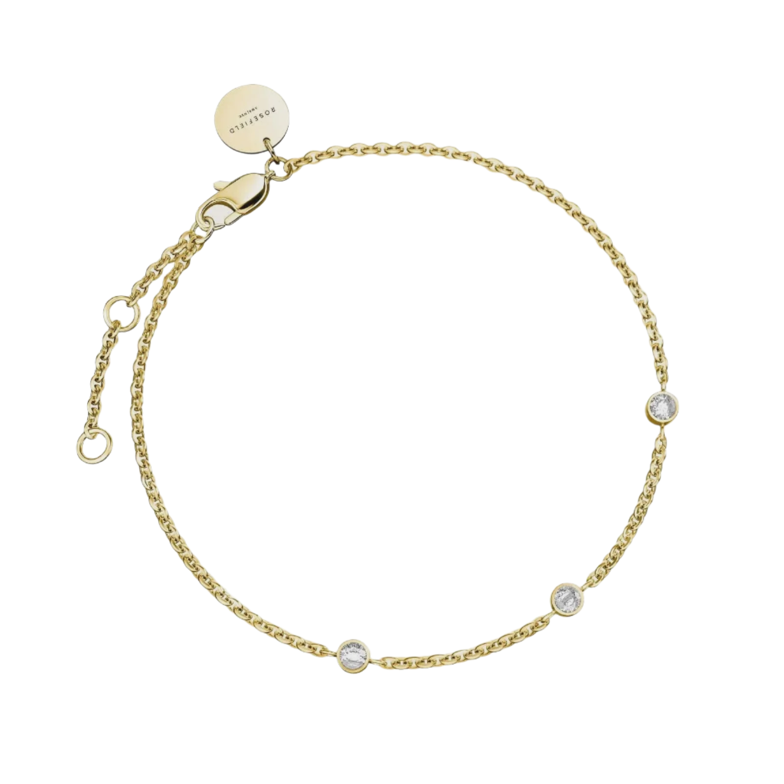 Rosefield Triple Crystal Dot Chain Bracelet - Gold