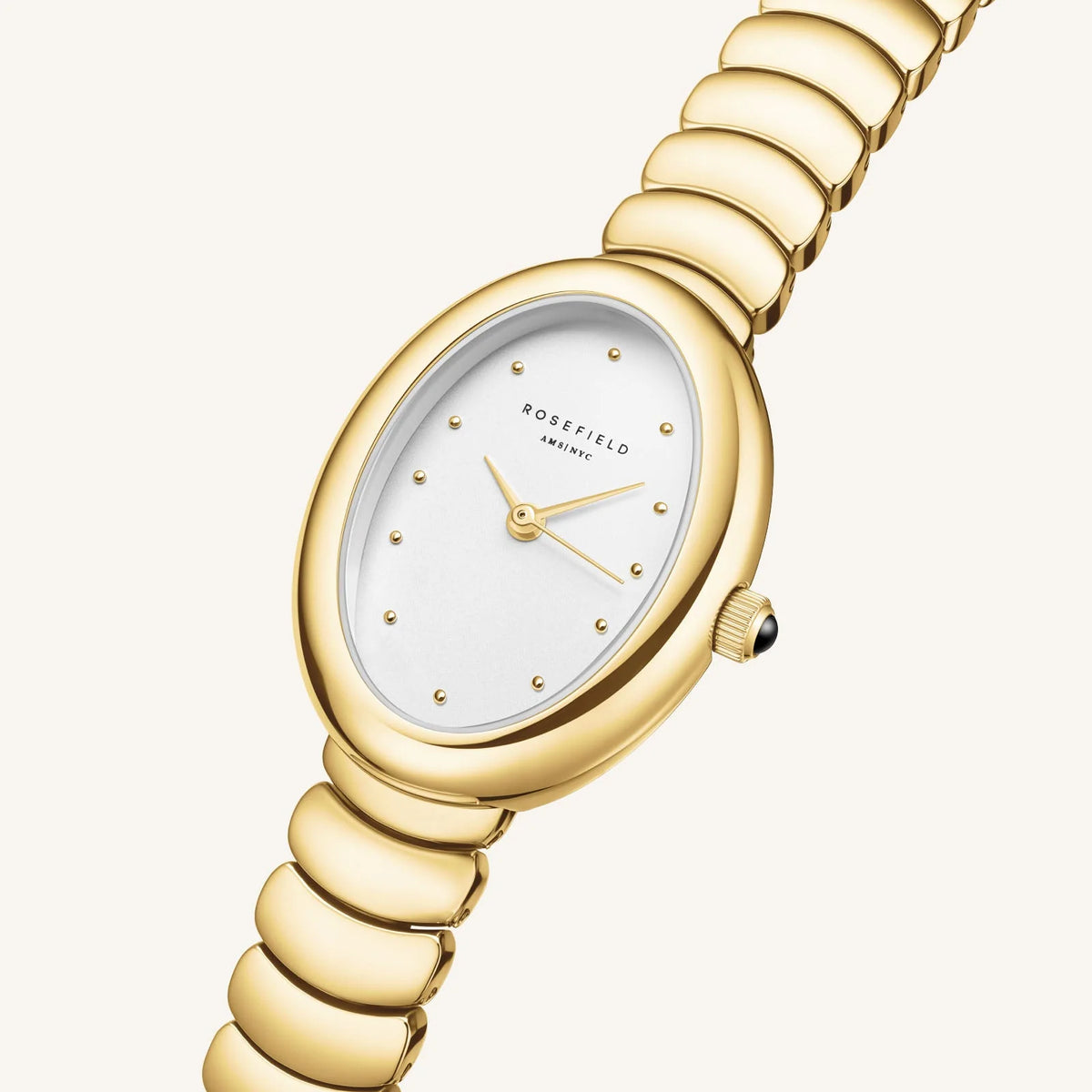 Rosefield Ovale Watch | White/Gold