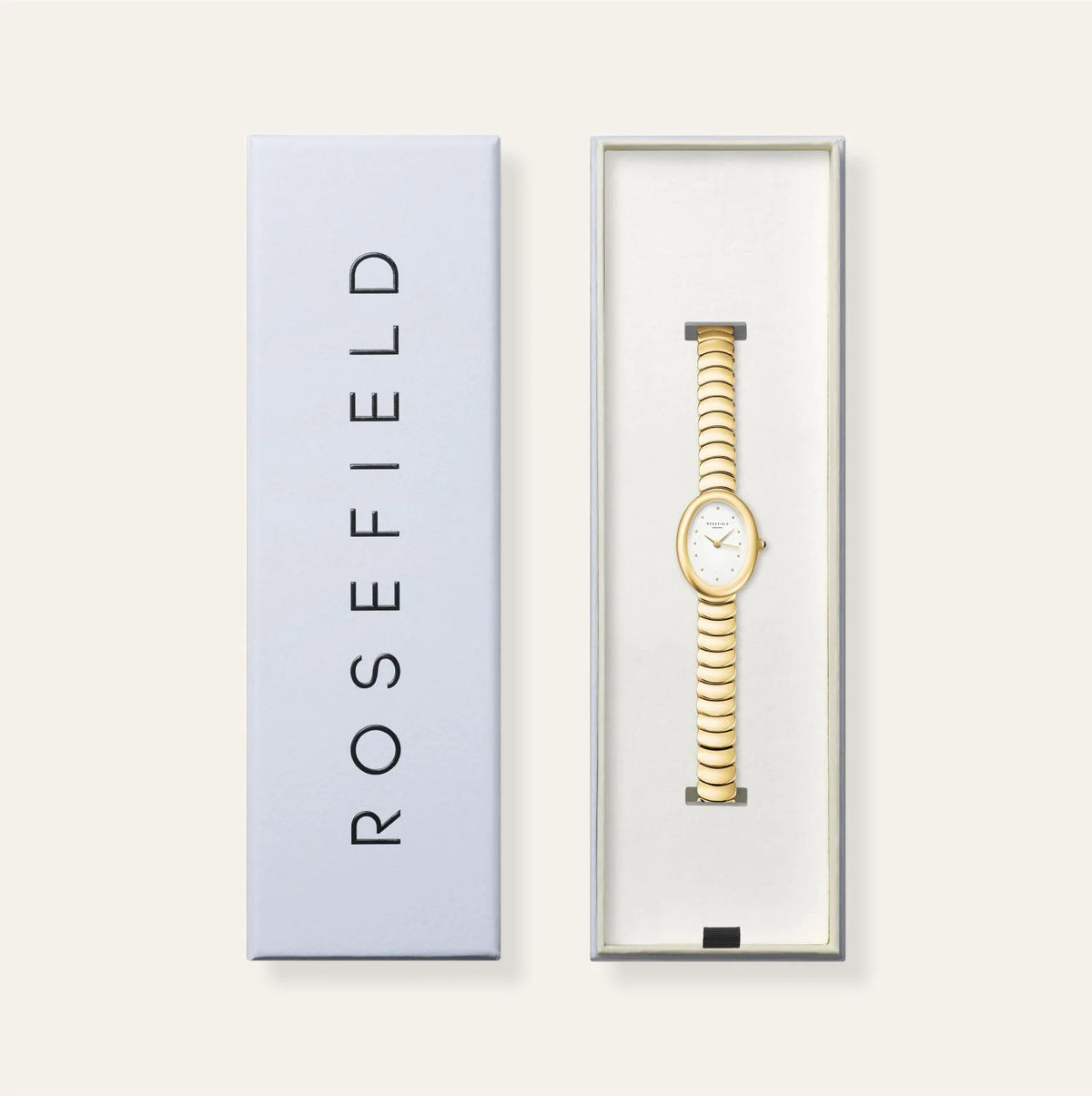 Rosefield Ovale Watch | White/Gold