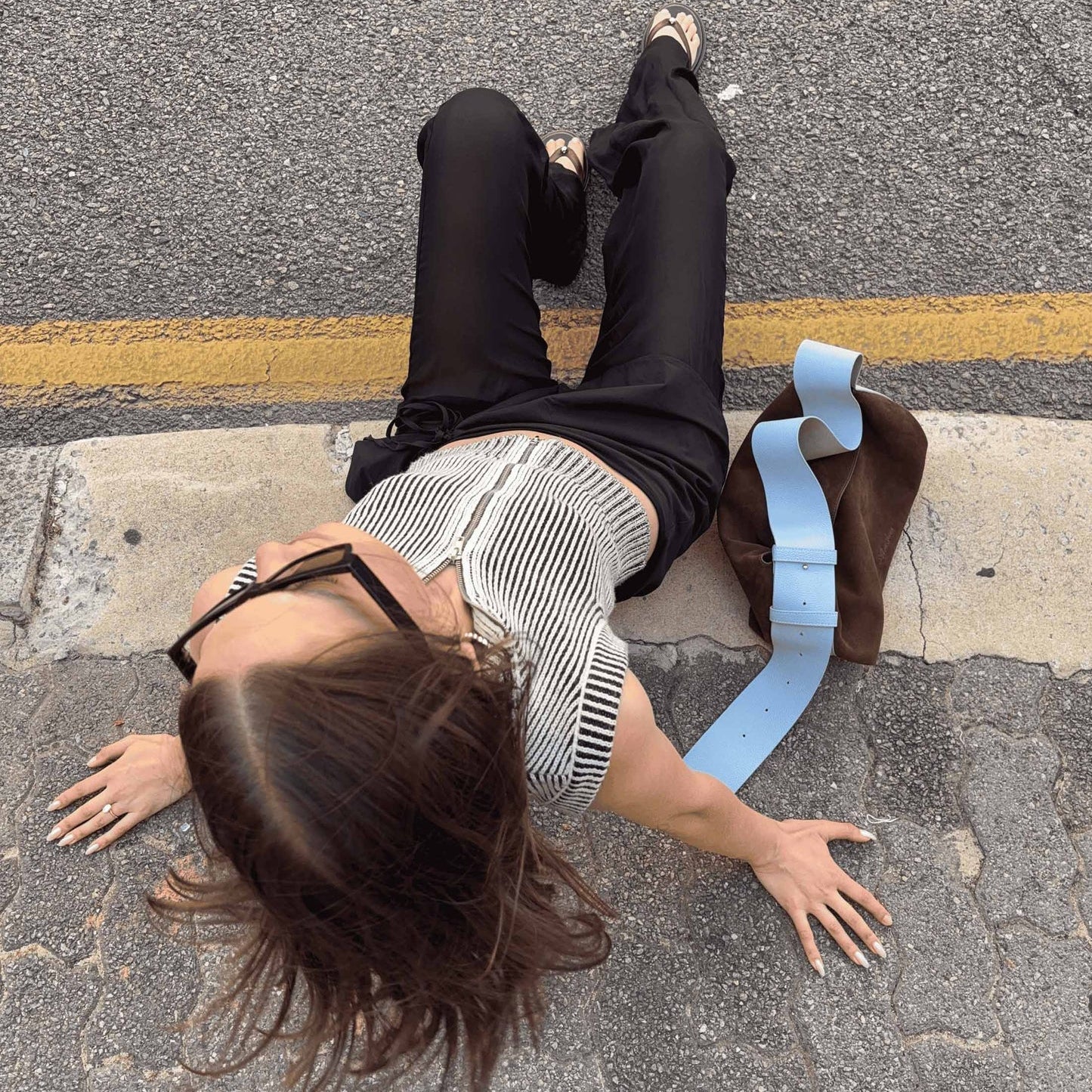 All On Seven - The Rowe - Walnut/Sky Blue