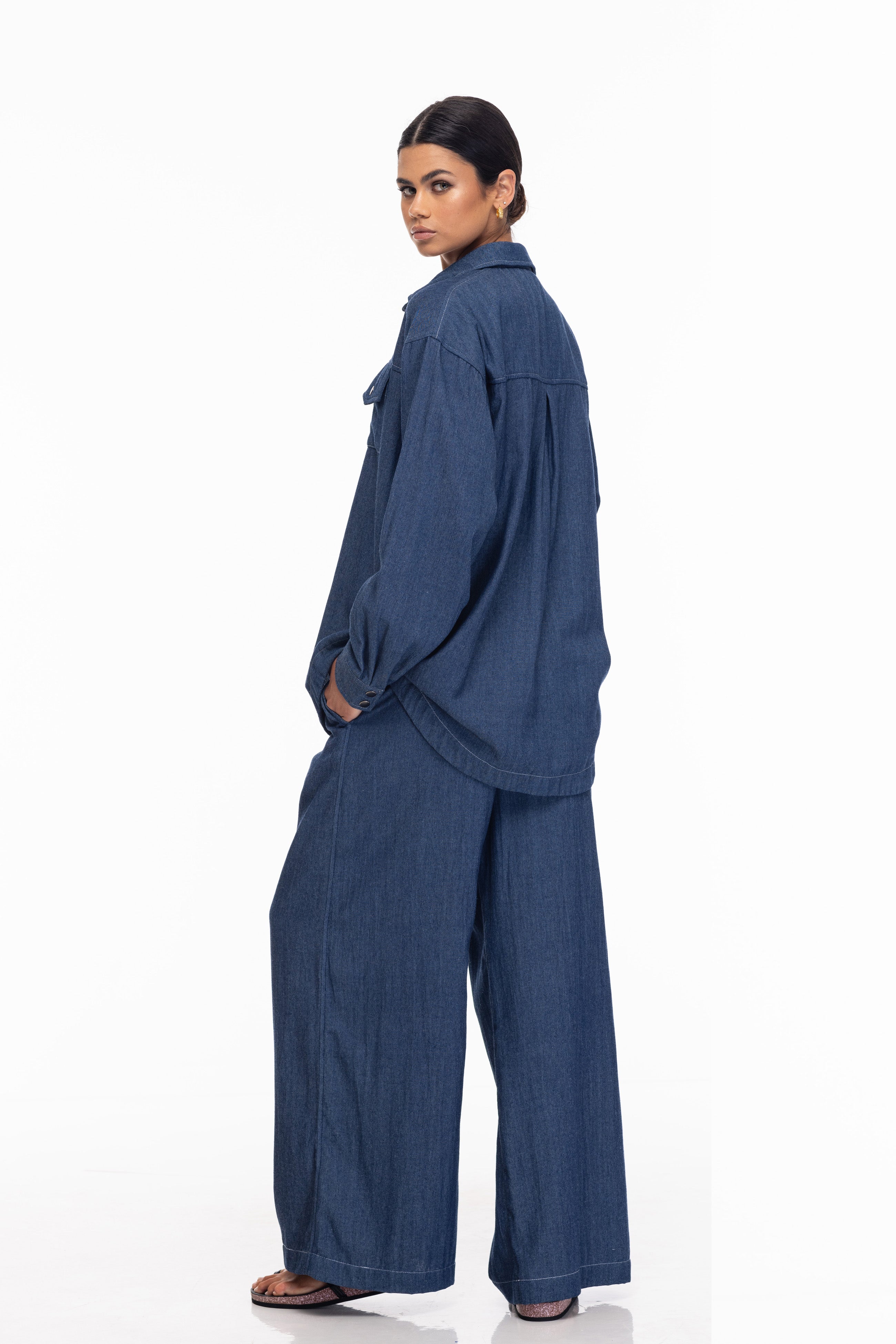 Venice Pant - Navy/Ivory Stitching