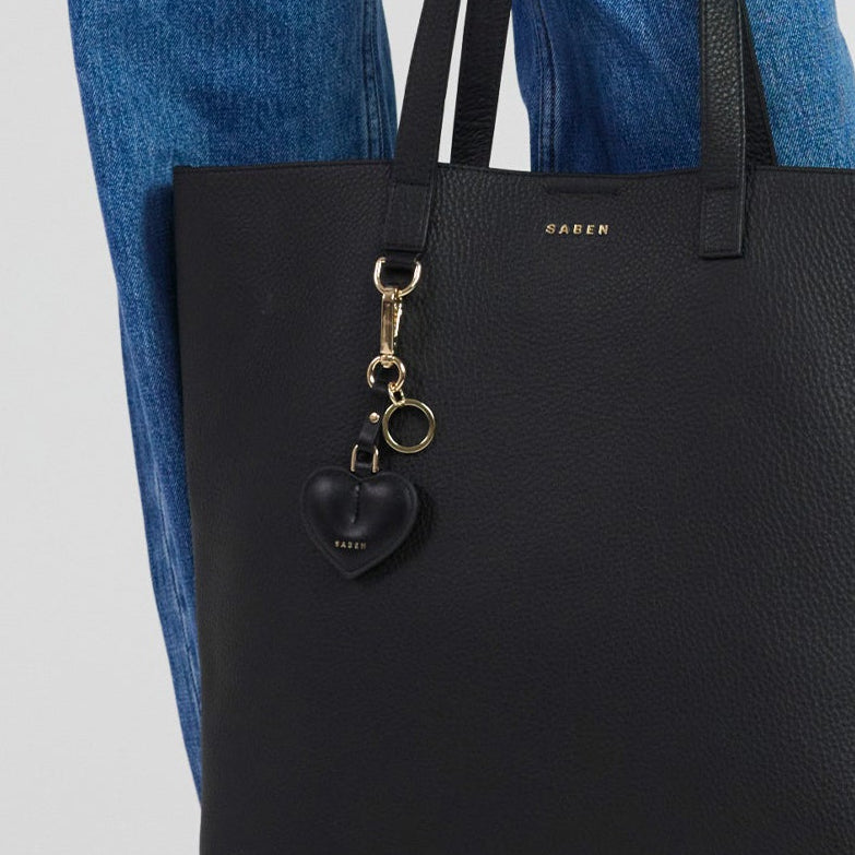 Saben - Charm Keyring - Heart Black