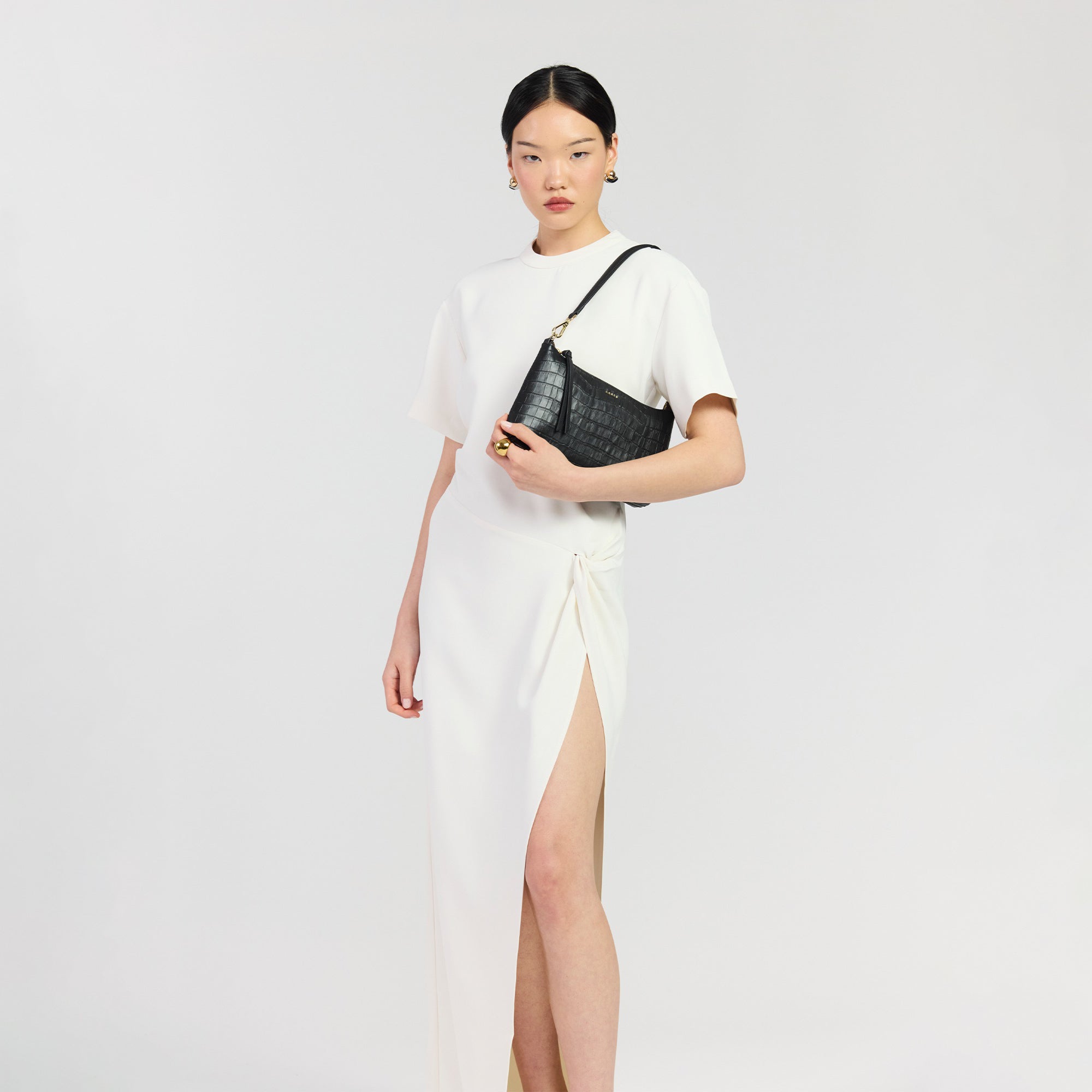 Saben - Haven Shoulder Bag - Black Croc