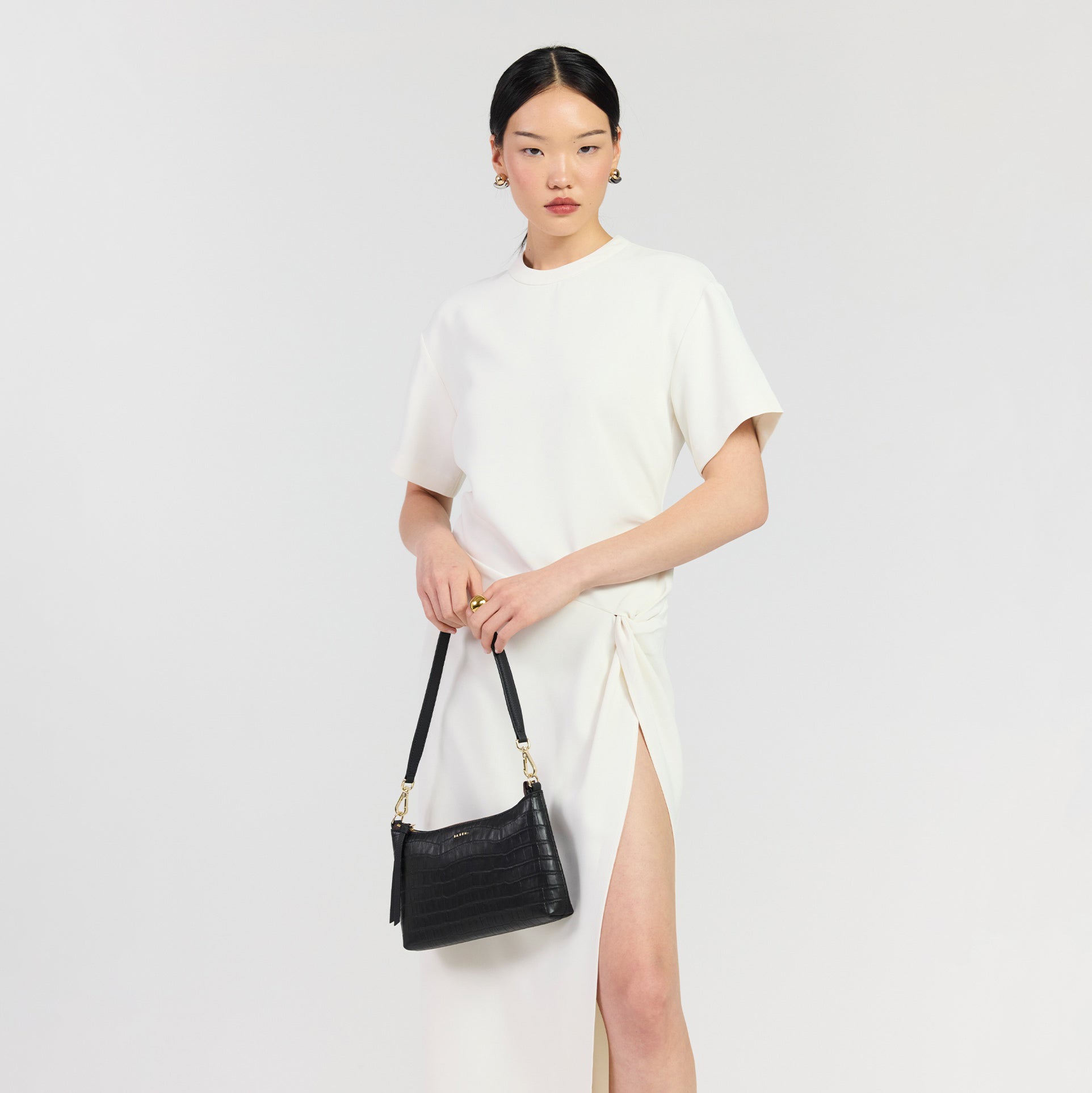 Saben - Haven Shoulder Bag - Black Croc
