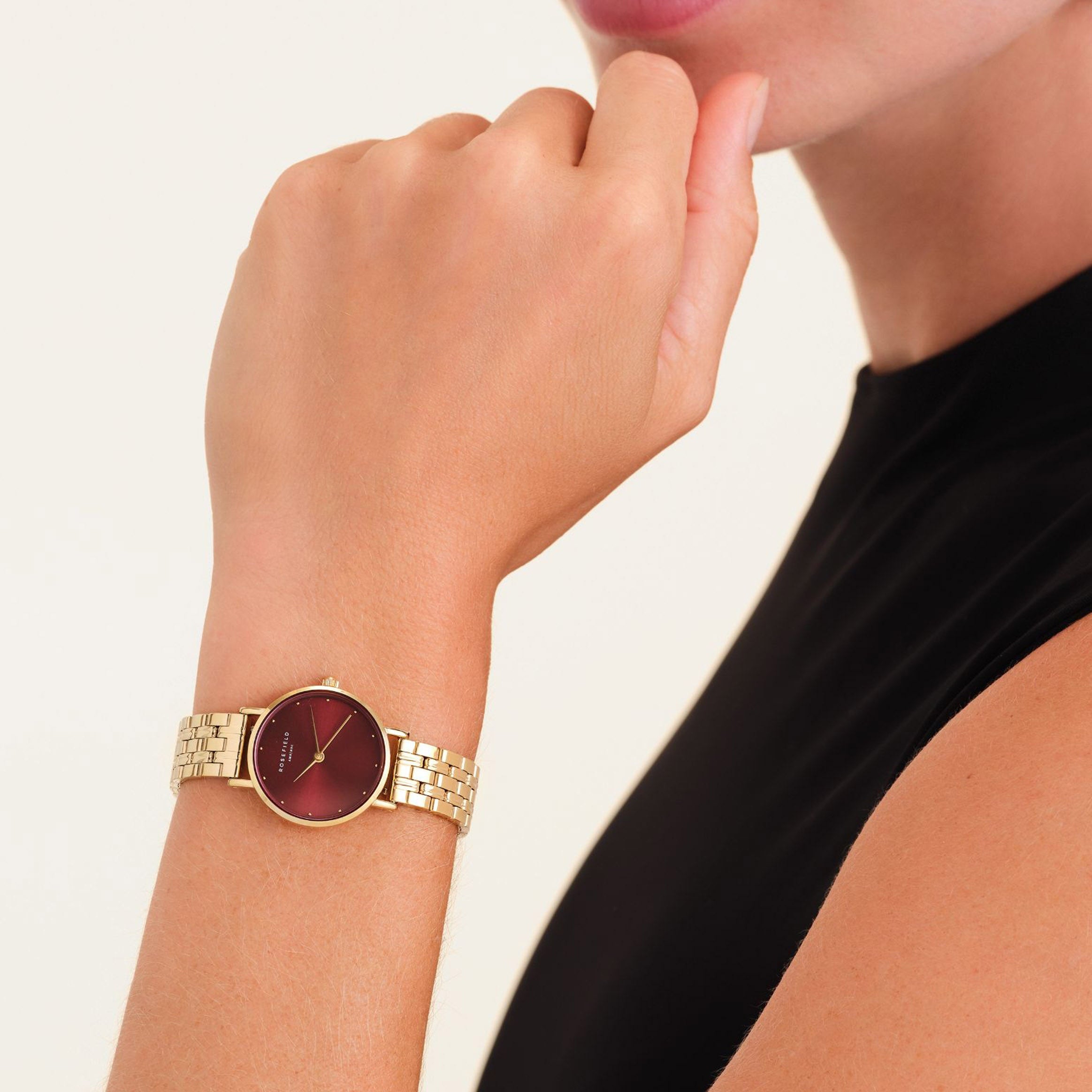 Rosefield - Small Edit Watch - Burgundy/Gold