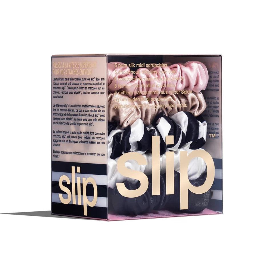 SLIP - Silk Midi Scrunchies - Multi 5 pack