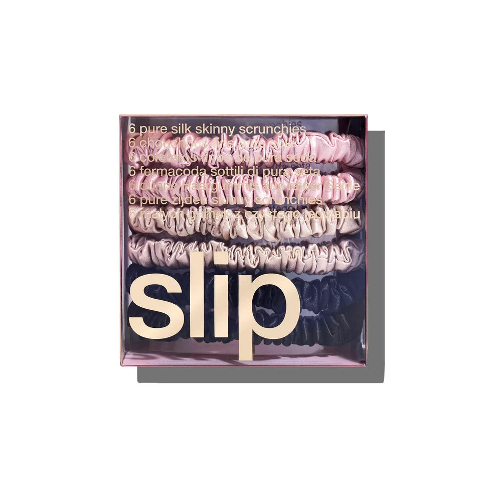 SLIP - Silk Skinny Scrunchies - Multi 6 pack