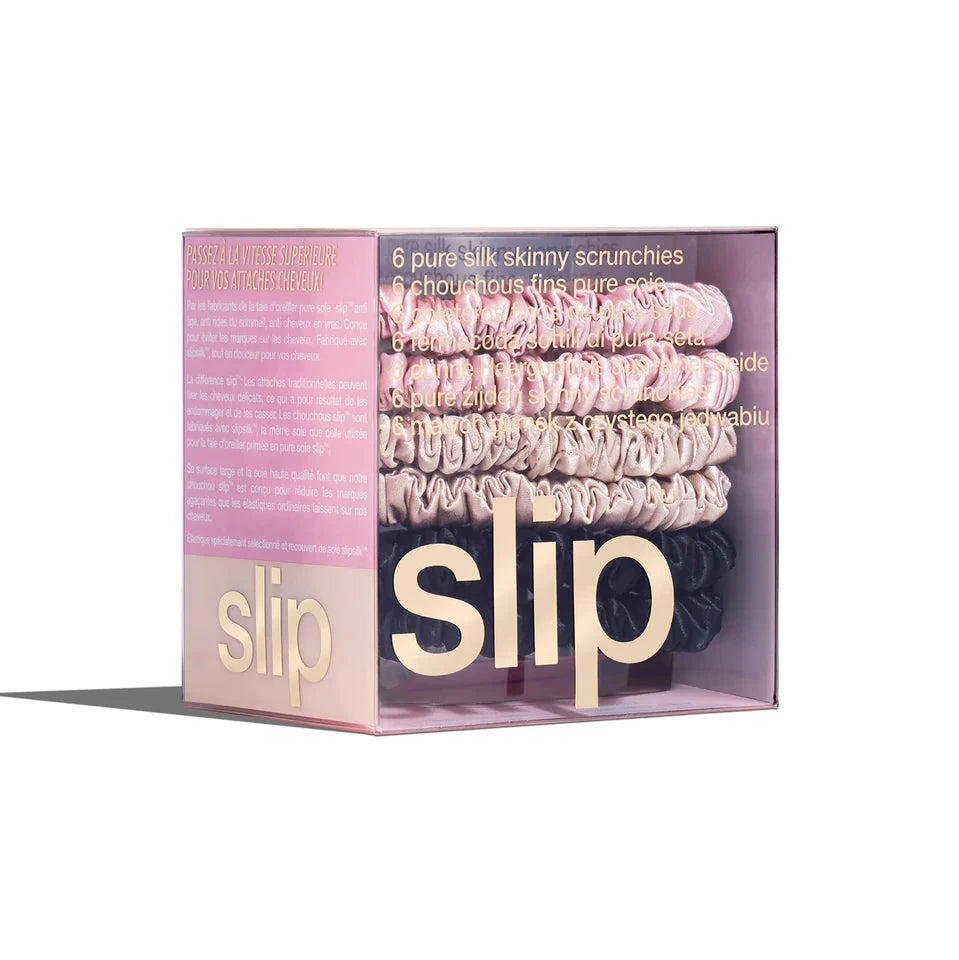 SLIP - Silk Skinny Scrunchies - Multi 6 pack