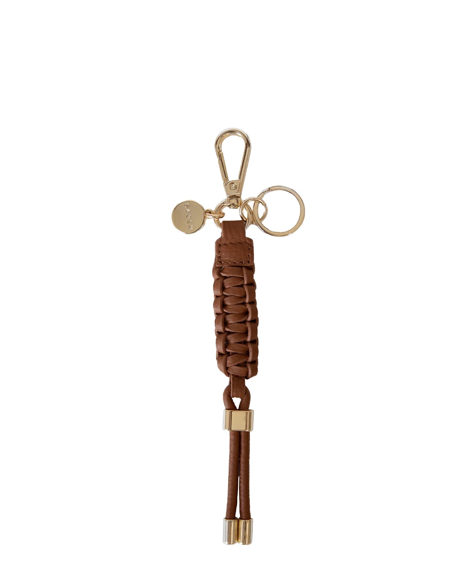 Saben - Charm Keyring - Tan Plait