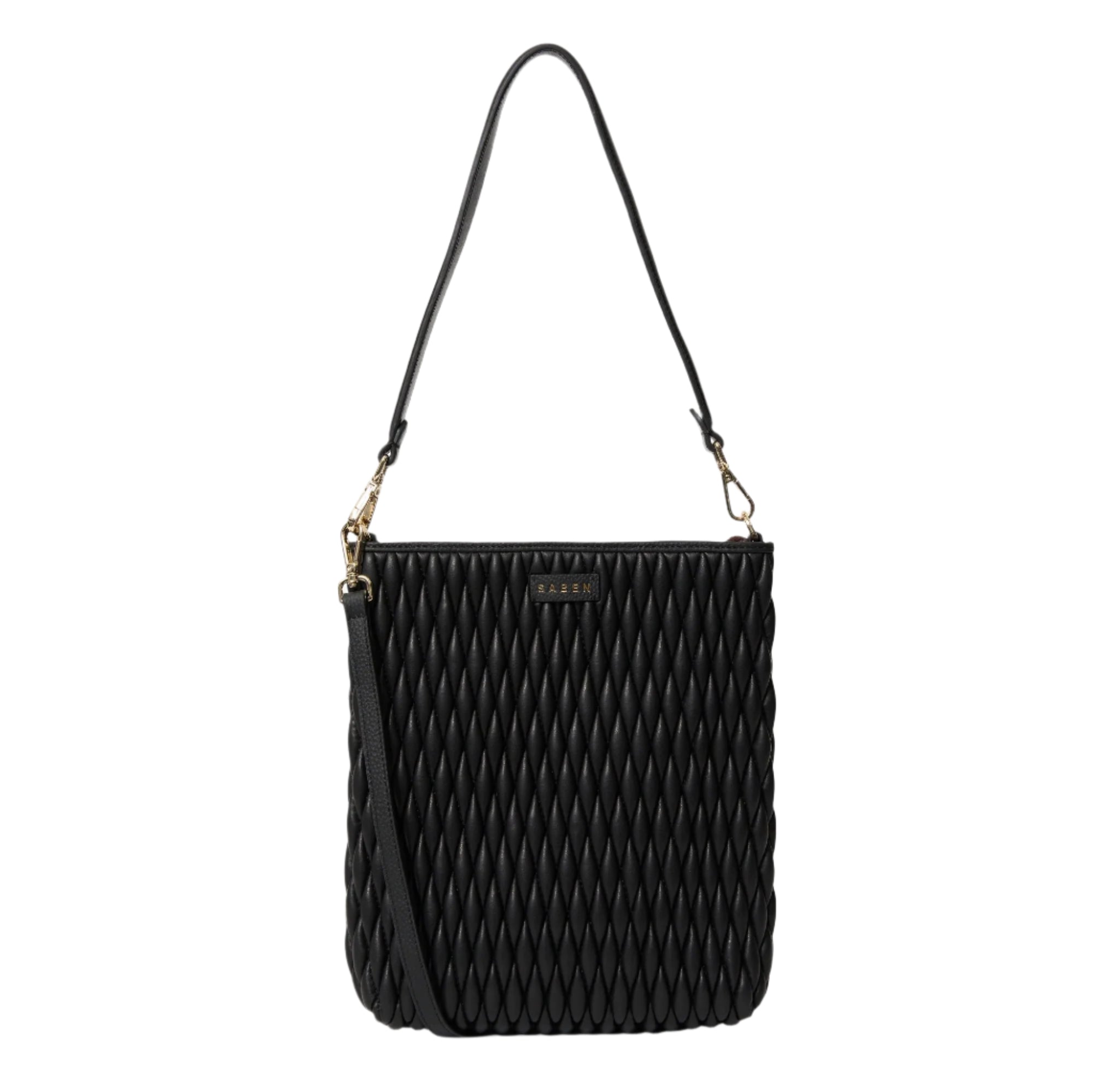 Saben - Claudette Shoulder Bag - Black Diamond Quilt