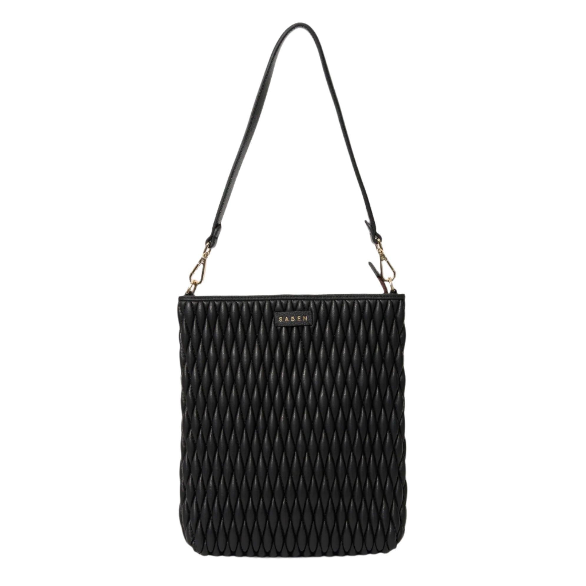 Saben - Claudette Shoulder Bag - Black Diamond Quilt