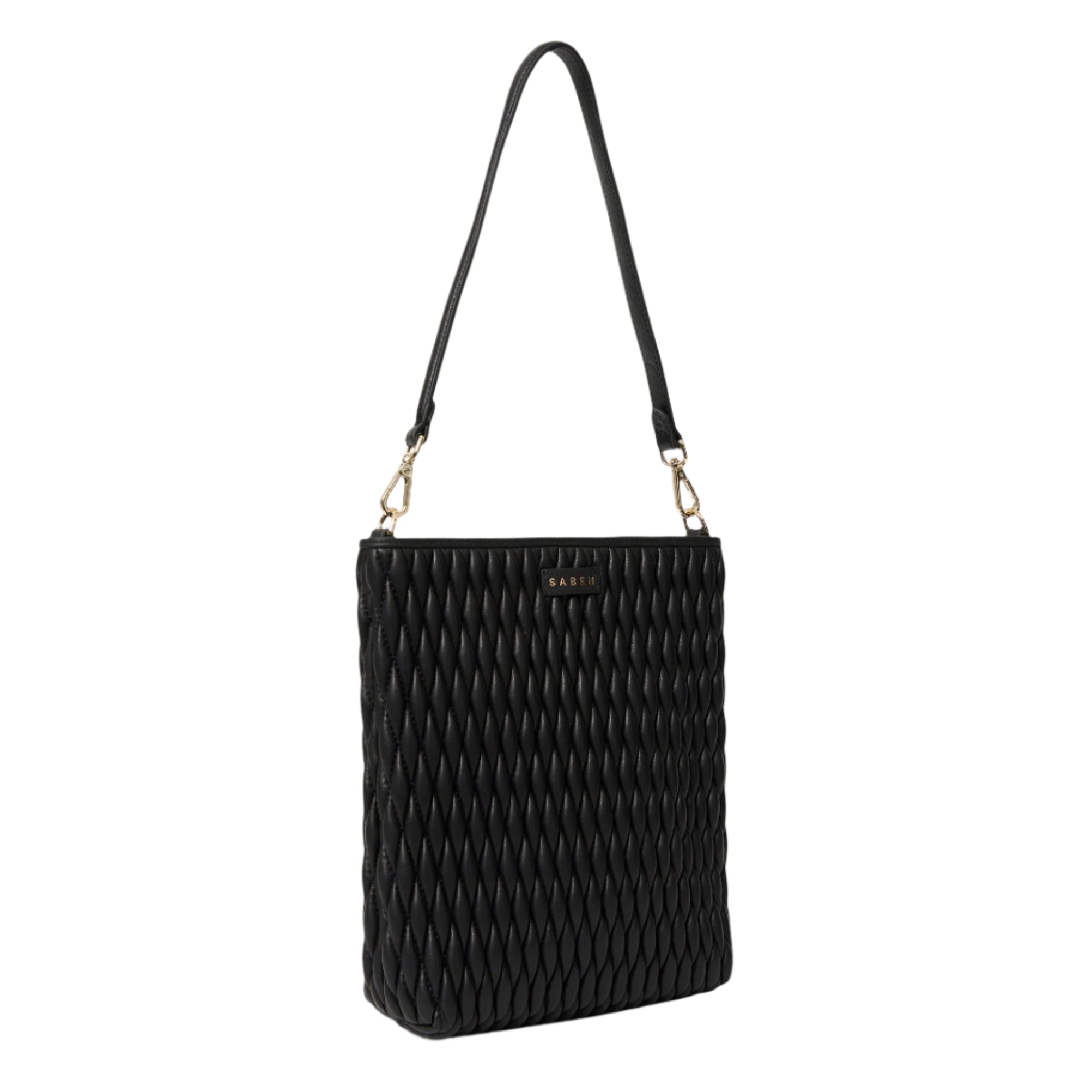 Saben - Claudette Shoulder Bag - Black Diamond Quilt