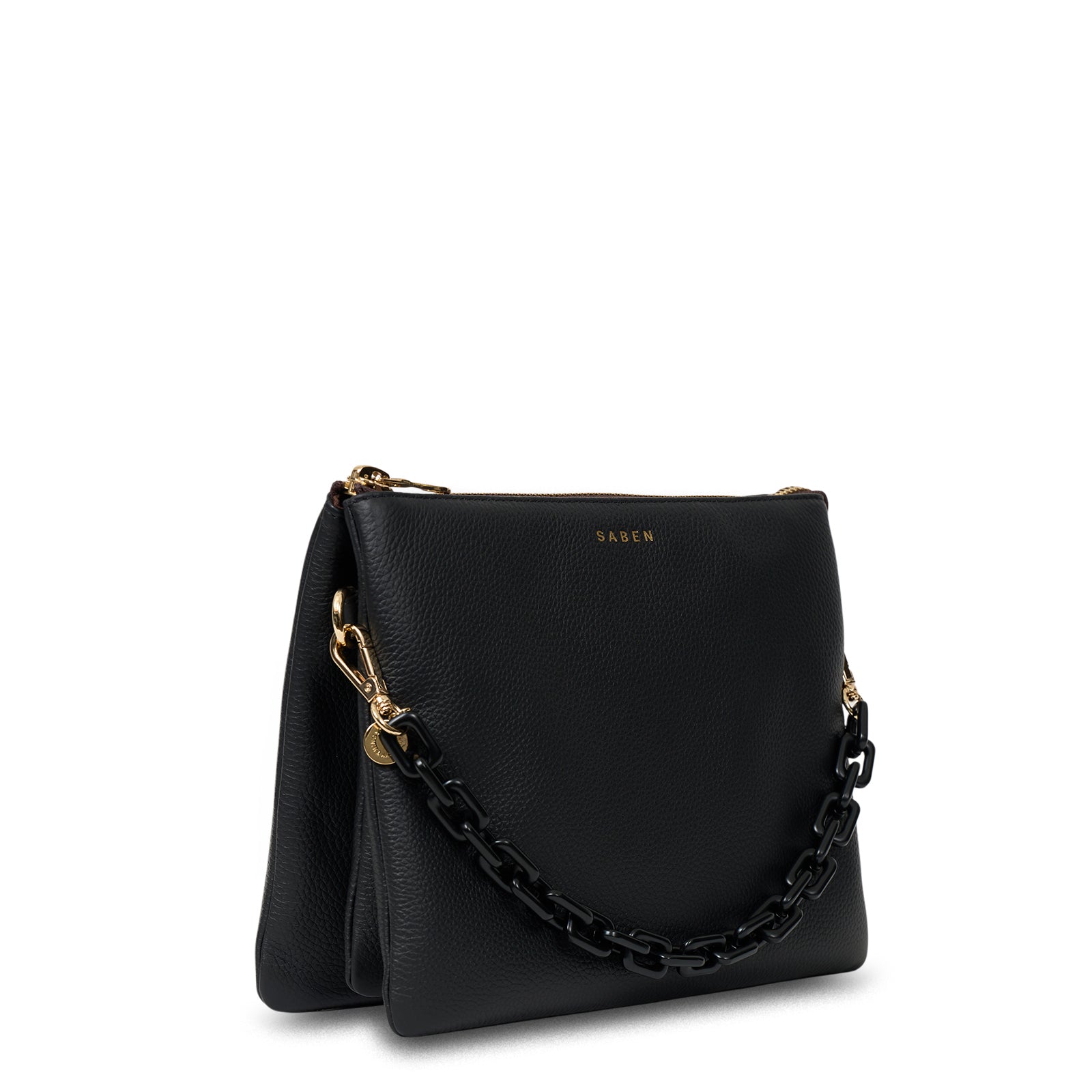 Saben - Matilda Crossbody - Black + Tonal Chain