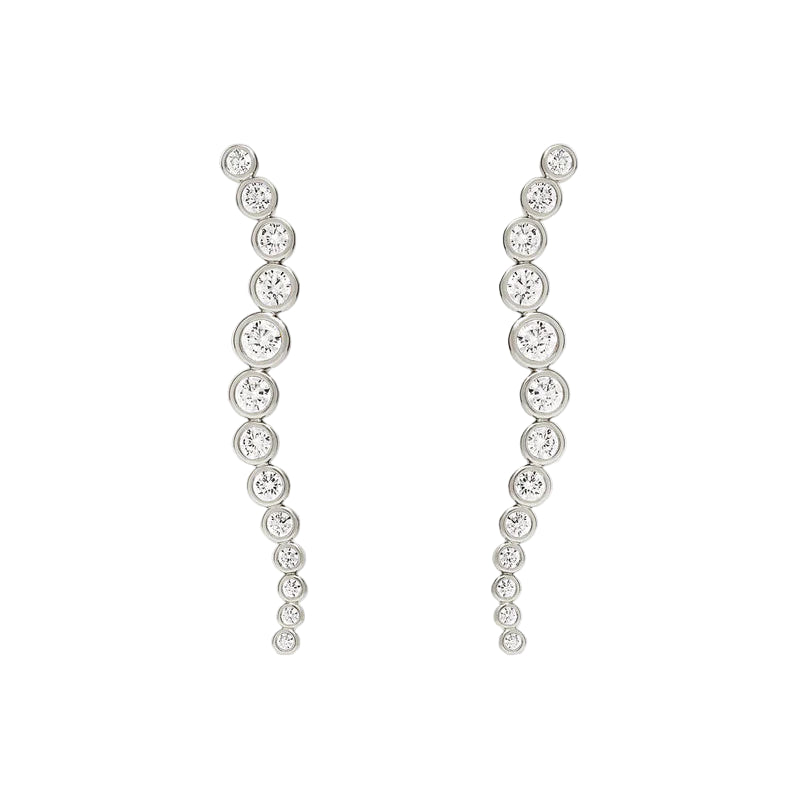 Saint Valentine - Crescendo Drop Earrings - Silver