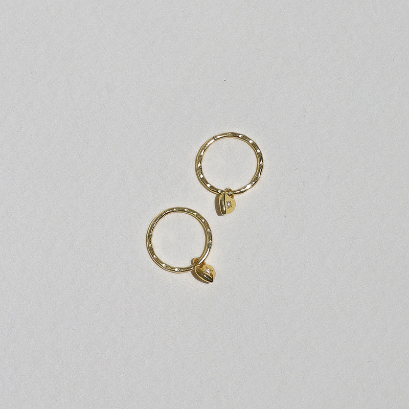 Saint Valentine - Mini Heart Hoops - Gold
