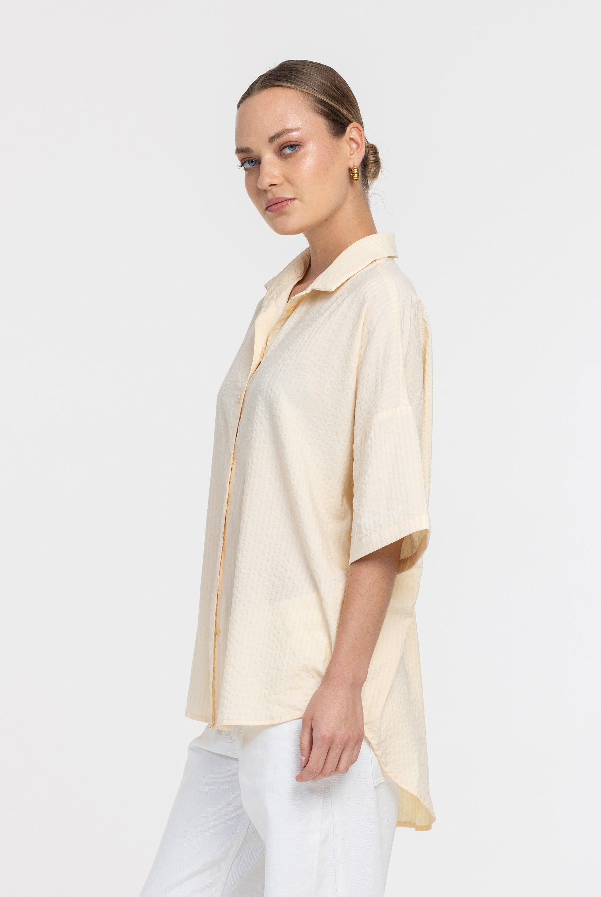 Santiago Shirt - Yellow Self Stripe