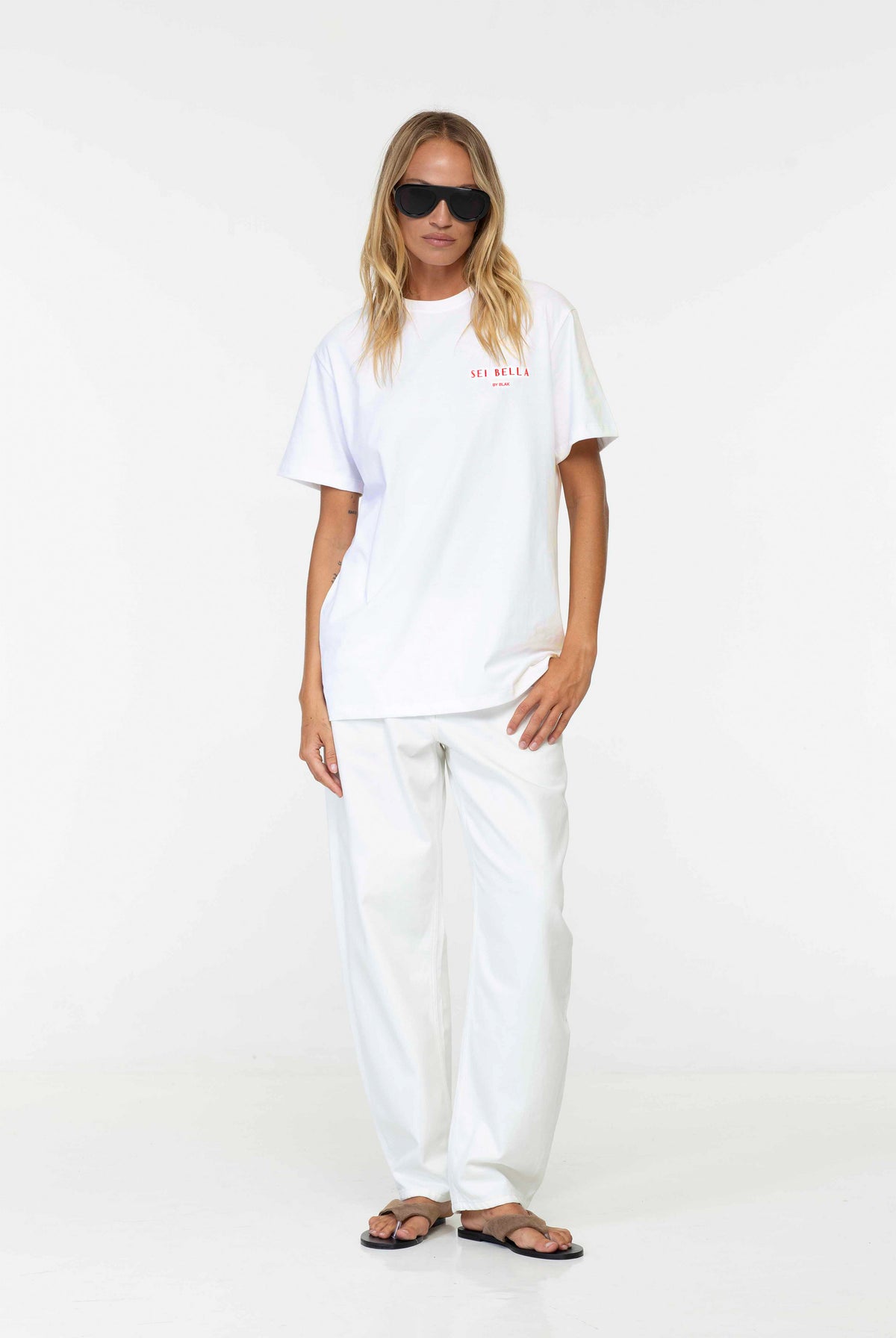 It Made Sense Tee | White w Red Text | Sei Bella by BLAK | PRE-ORDER