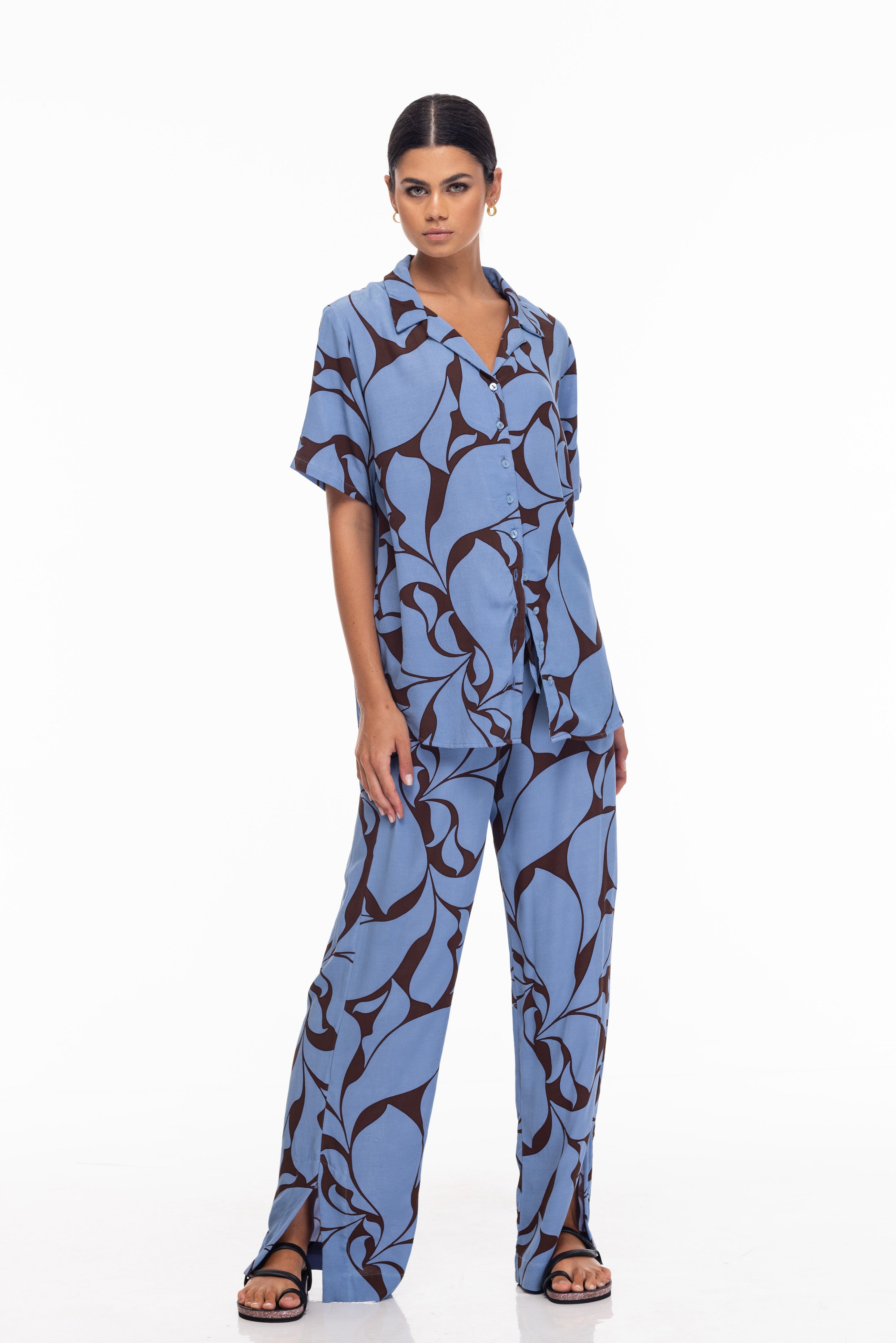 Hypnotic Pant - Coco/Blue Floral print