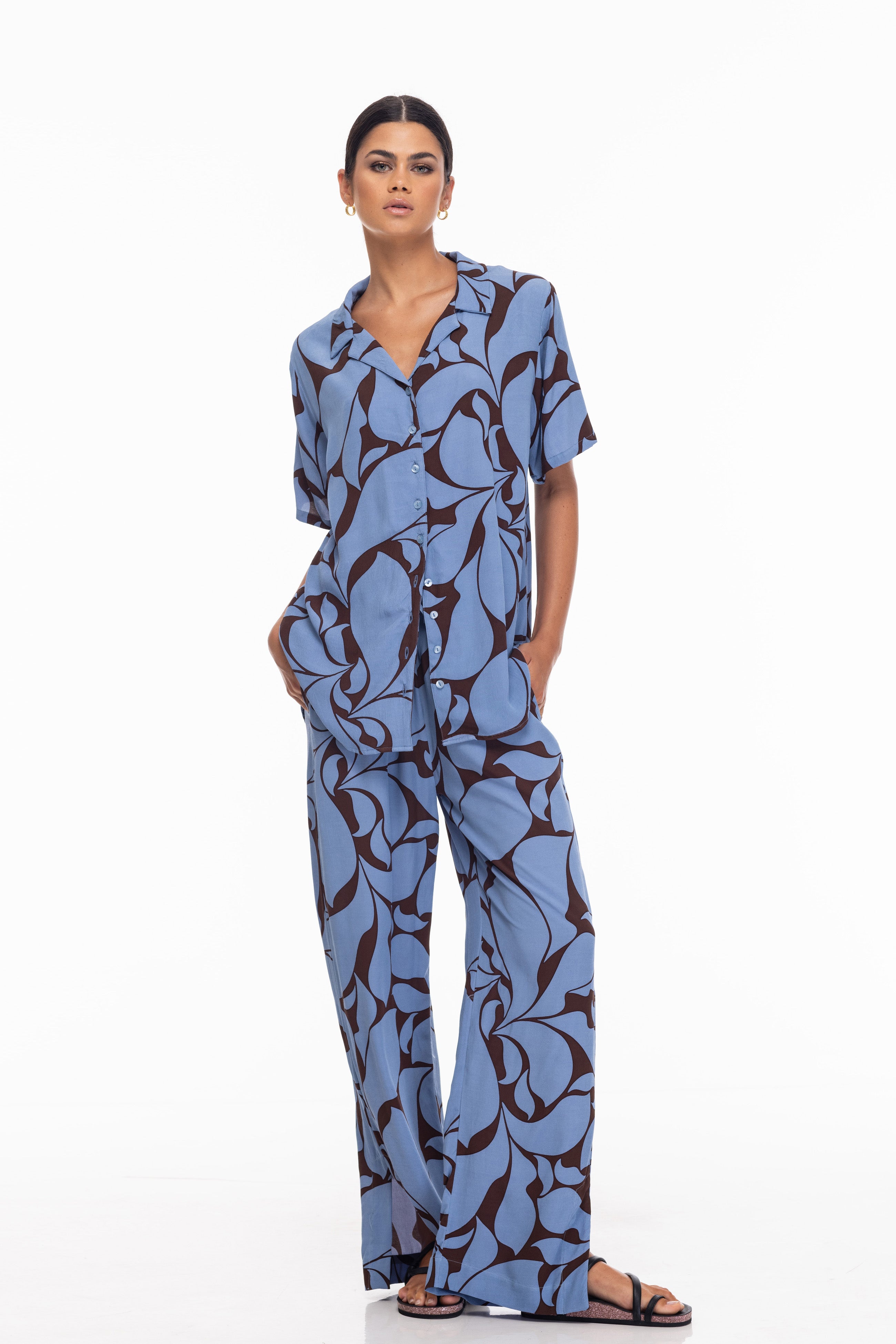 Hypnotic Pant - Coco/Blue Floral print