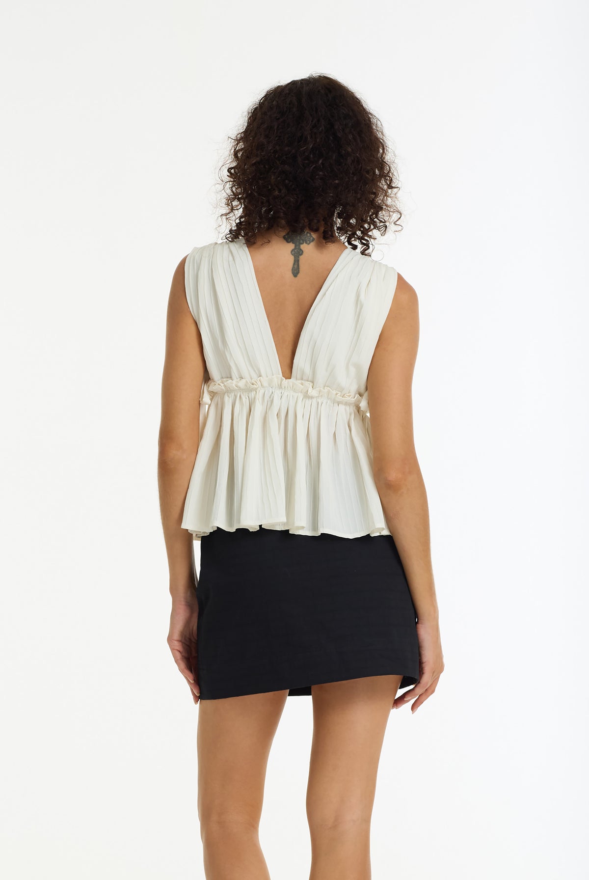 Silent Kiss V Neck Top | Ivory | PRE-ORDER