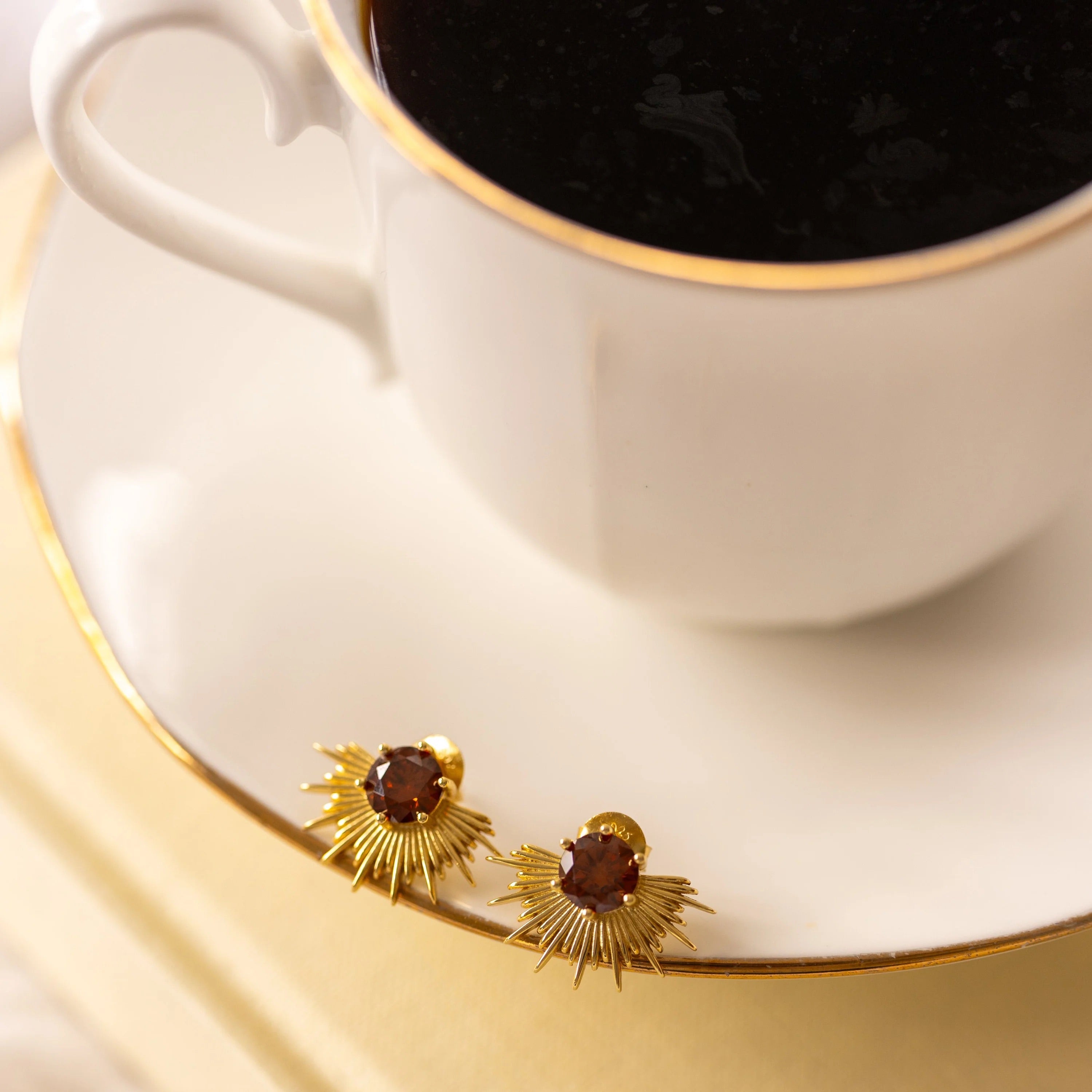 Silver Linings - Solace Earrings - Gold/Coffee