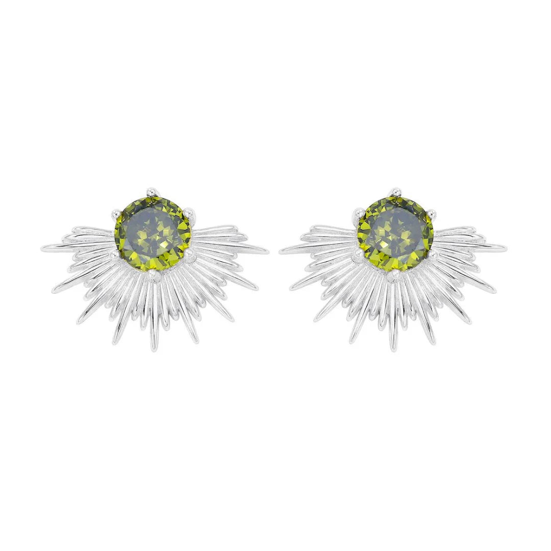 Silver Linings Collective - Solace Earrings - Silver / Peridot