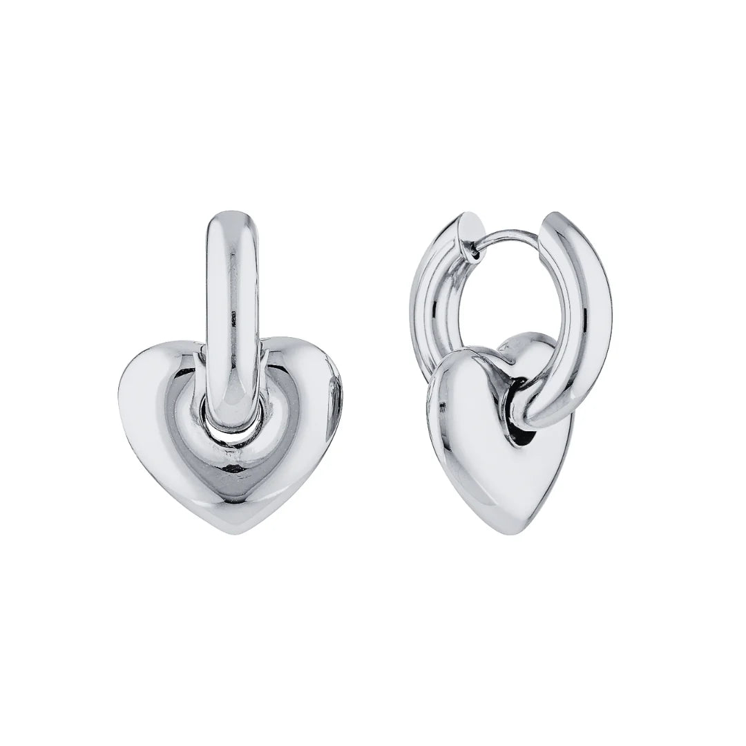 GIMME - Lisa Puffy Heart Silver Earrings